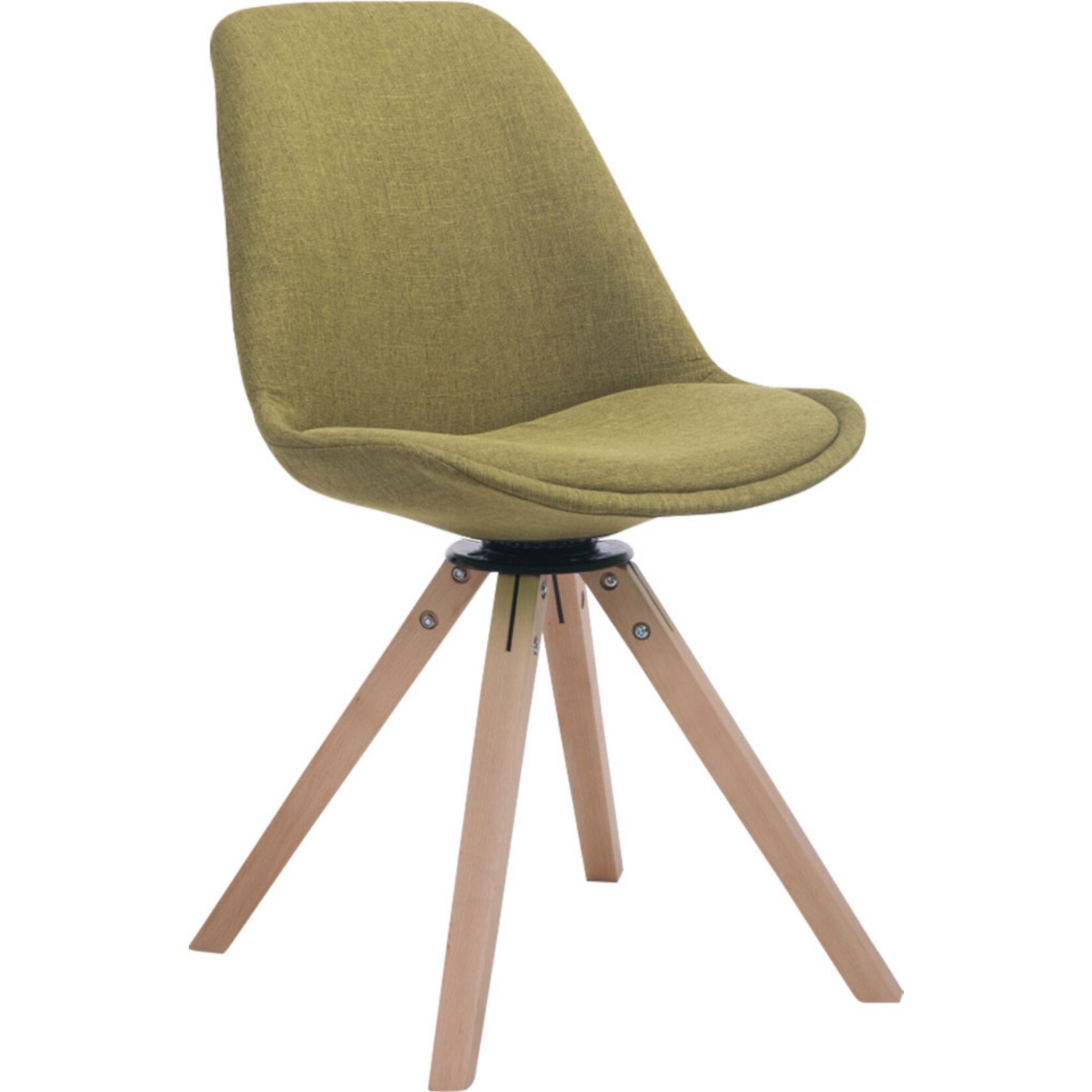 CLP Retrostuhl Troyes Square Mit Stoffbezug Und Hochwertiger Polsterung I Drehbarer Stuhl Mit Schalensitz Und Massiven Holzbeinen - Bild 1