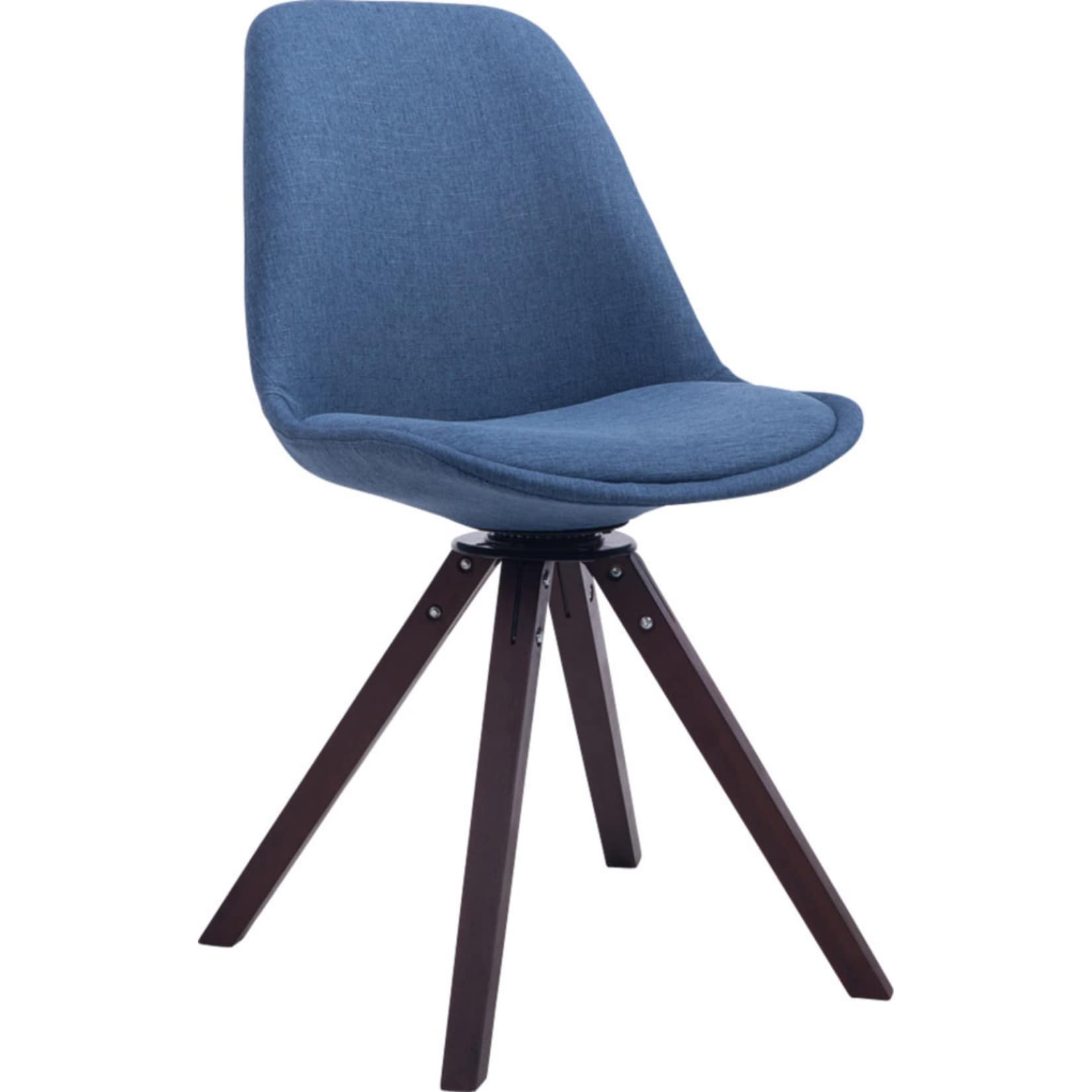 CLP Retrostuhl Troyes Square Mit Stoffbezug Und Hochwertiger Polsterung I Drehbarer Stuhl Mit Schalensitz Und Massiven Holzbeinen - Bild 1