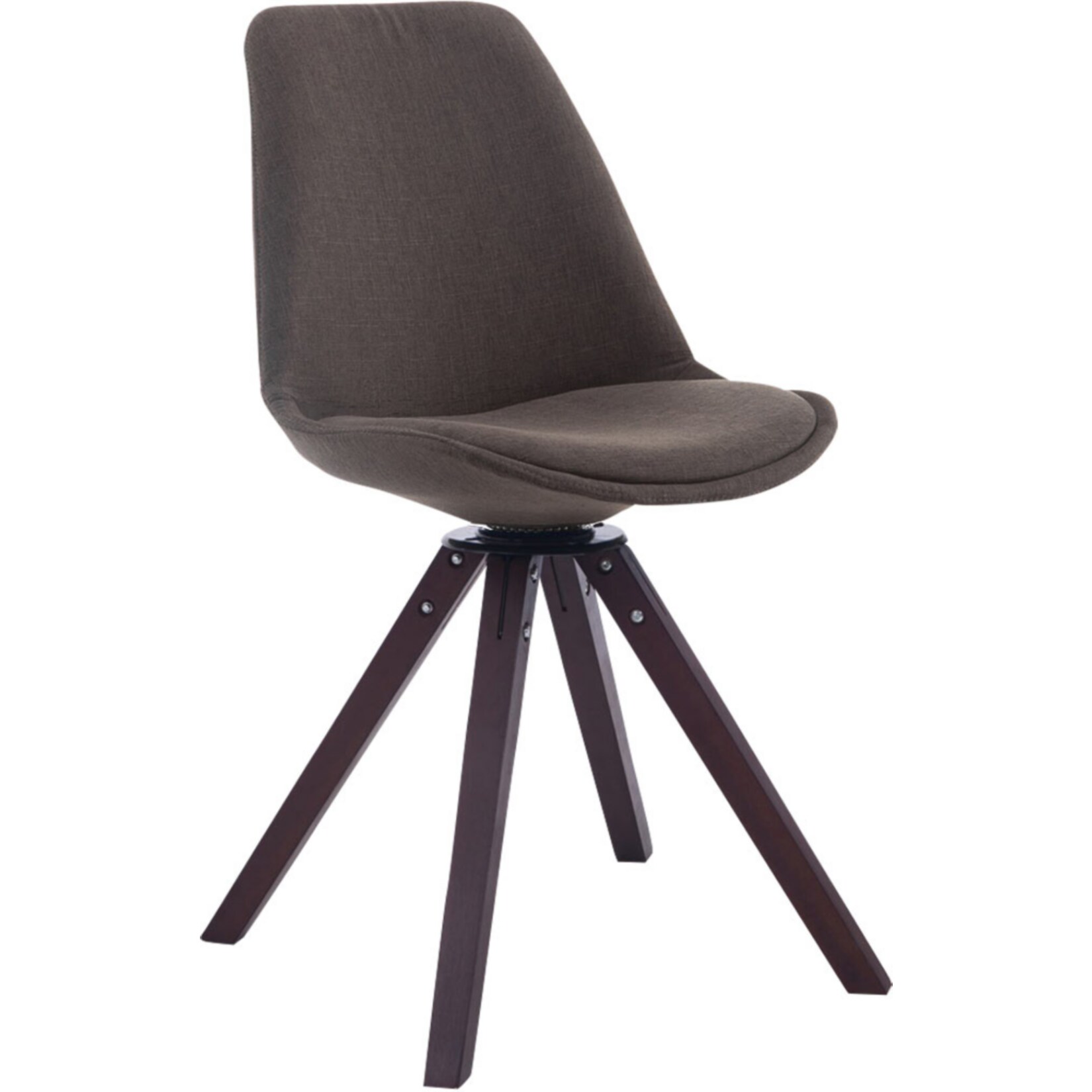 CLP Retrostuhl Troyes Square Mit Stoffbezug Und Hochwertiger Polsterung I Drehbarer Stuhl Mit Schalensitz Und Massiven Holzbeinen - Bild 1