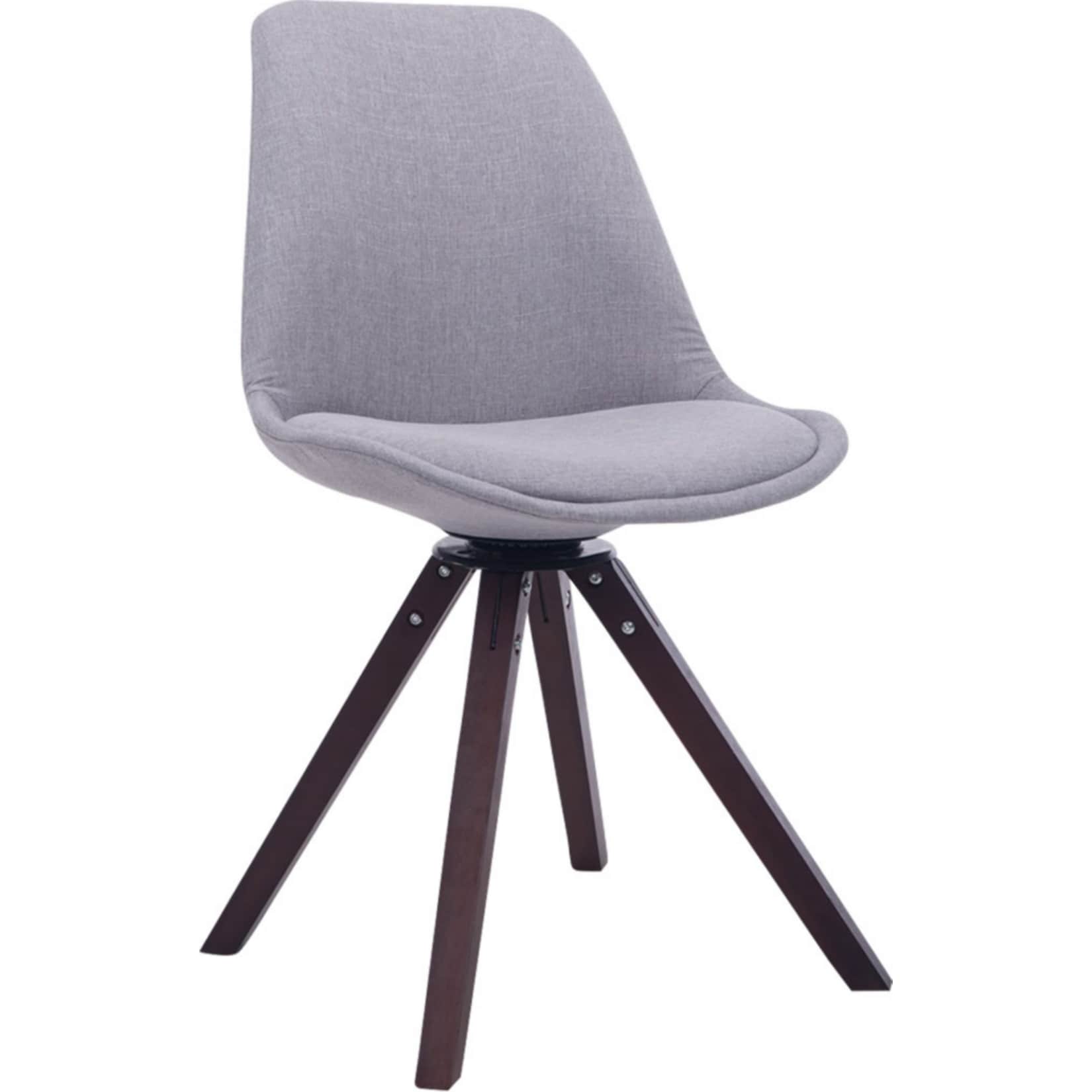 CLP Retrostuhl Troyes Square Mit Stoffbezug Und Hochwertiger Polsterung I Drehbarer Stuhl Mit Schalensitz Und Massiven Holzbeinen - Bild 1