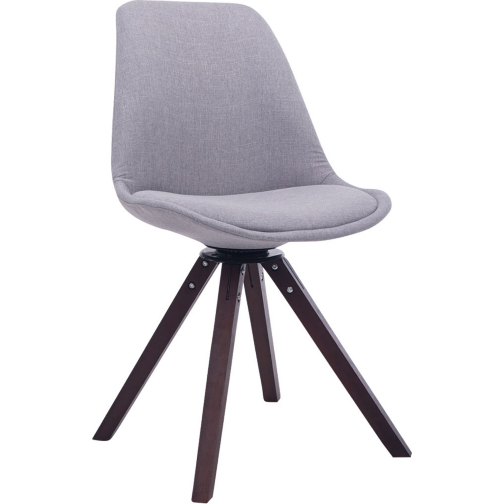 CLP Retrostuhl Troyes Square Mit Stoffbezug Und Hochwertiger Polsterung I Drehbarer Stuhl Mit Schalensitz Und Massiven Holzbeinen | 04251380405473