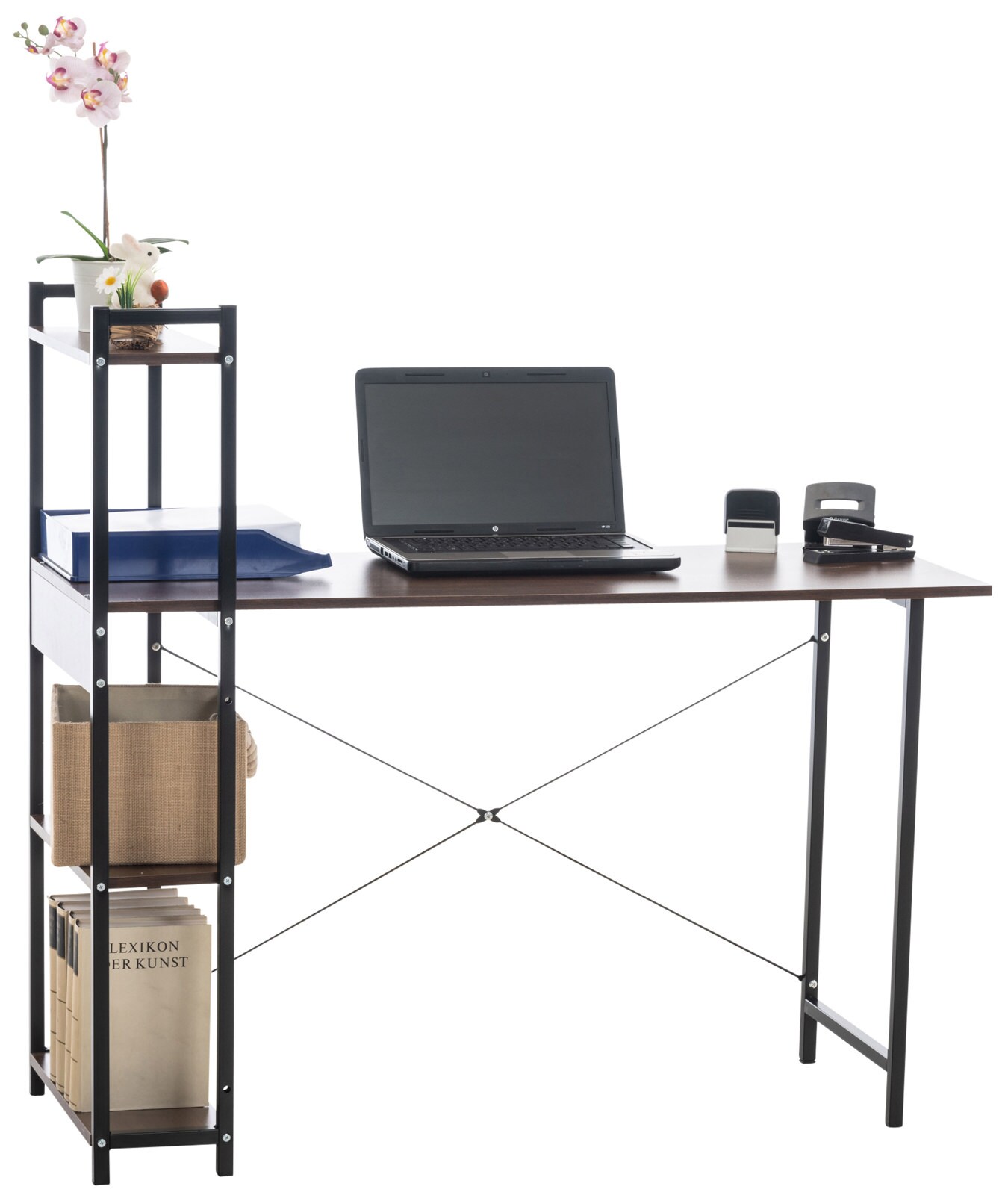 CLP Schreibtisch Poe I B&uuml;rotisch Mit Stauraum I Computertisch Mit Regalen I Laptoptisch Im Industrial Look - Bild 1