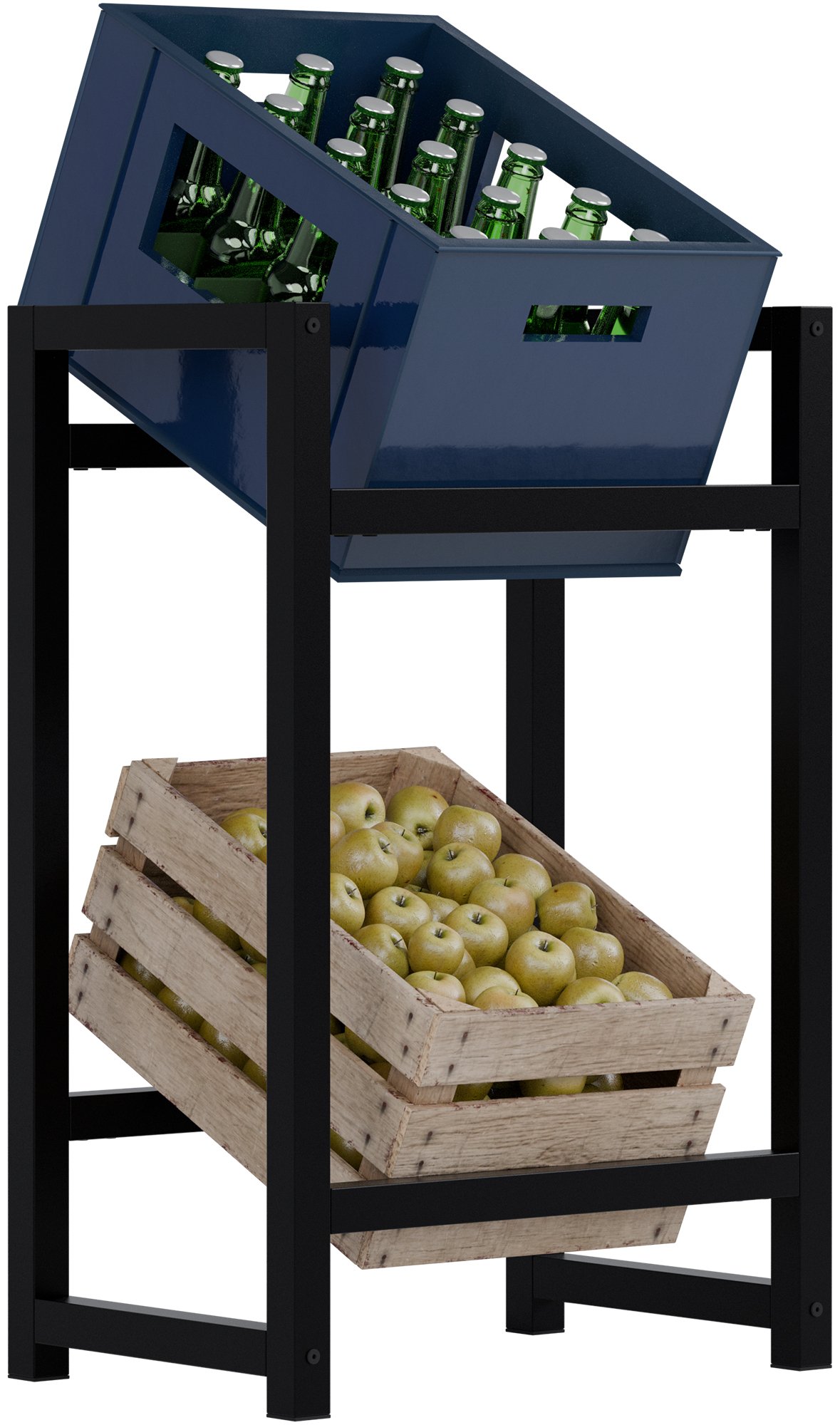 CLP Getr&auml;nkekistenst&auml;nder Metall freistehend Stack, platzsparendes Getr&auml;nkekistenregal robust und platzsparend f&uuml;r Getr&auml;nkekisten - Bild 1