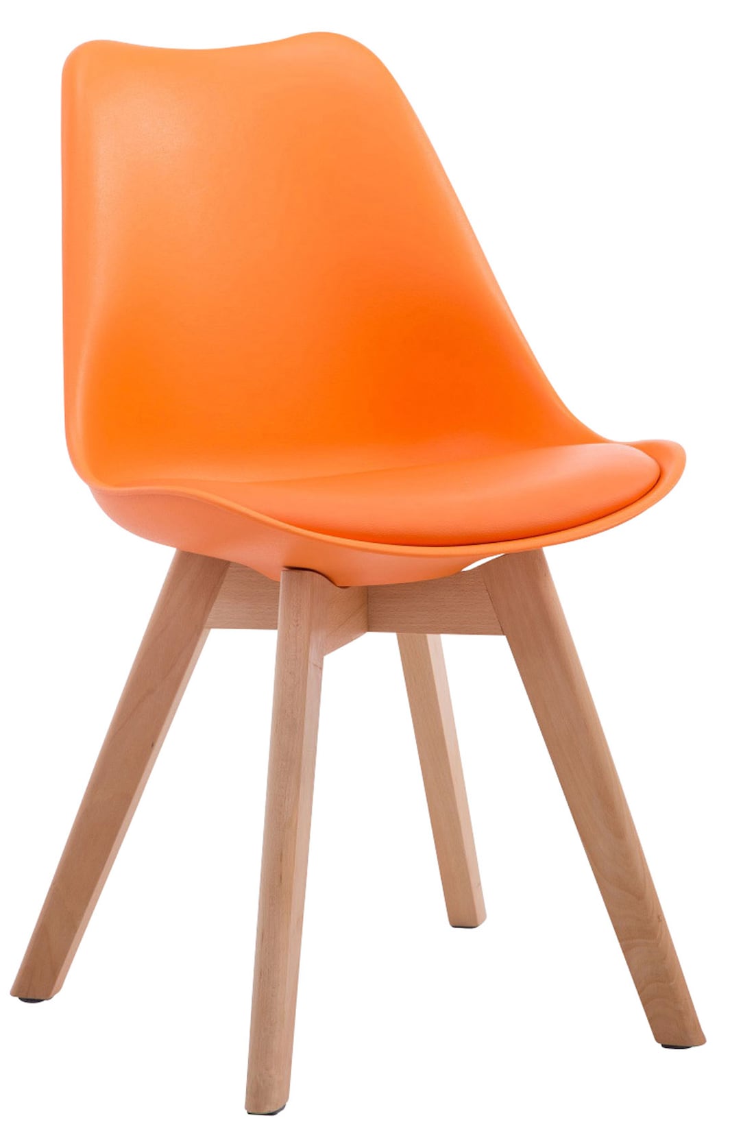CLP Retrostuhl Borneo V2 Mit Kunstlederbezug Und Hochwertiger Polsterung I Lehnstuhl mit robustem Holzgestell I Sitzhöhe: 47 cm