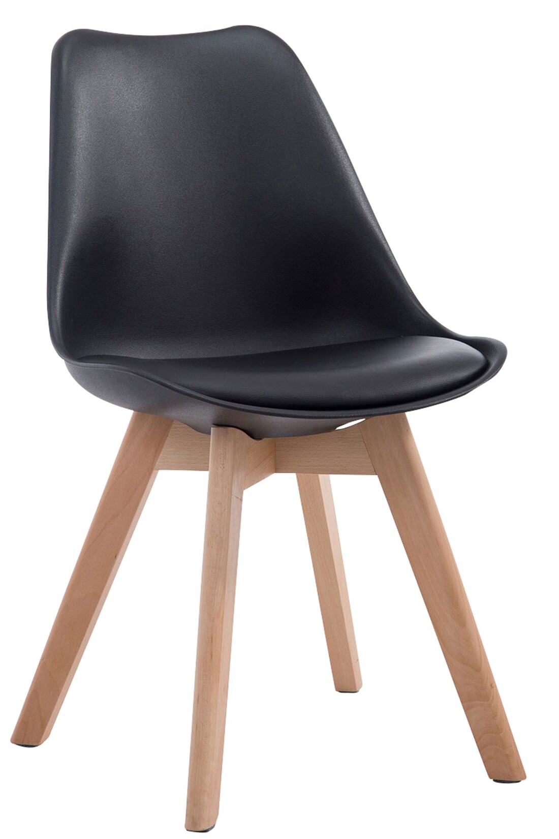 CLP Retrostuhl Borneo V2 Mit Kunstlederbezug Und Hochwertiger Polsterung I Lehnstuhl mit robustem Holzgestell I Sitzhöhe: 47 cm