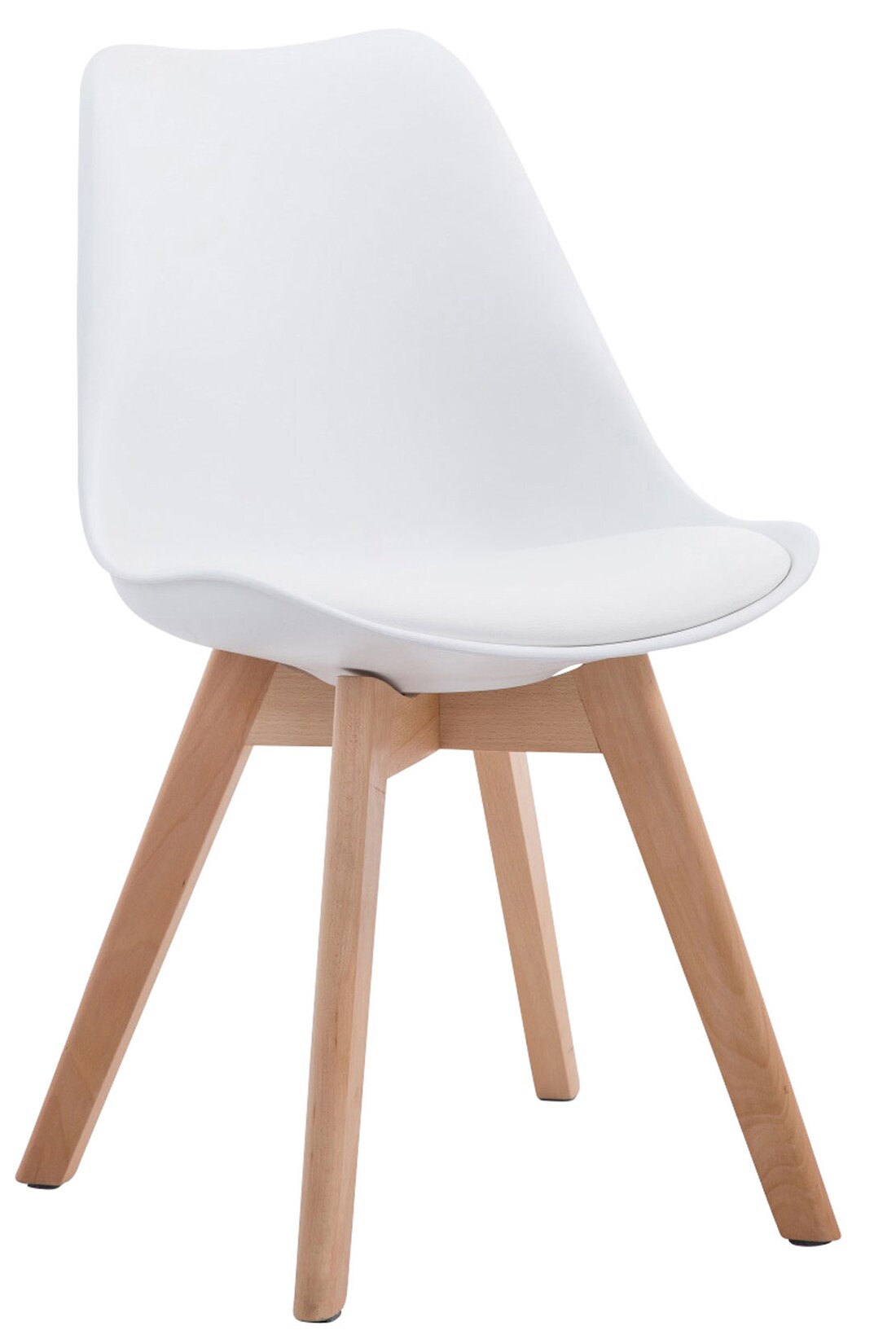 CLP Retrostuhl Borneo V2 Mit Kunstlederbezug Und Hochwertiger Polsterung I Lehnstuhl mit robustem Holzgestell I Sitzhöhe: 47 cm