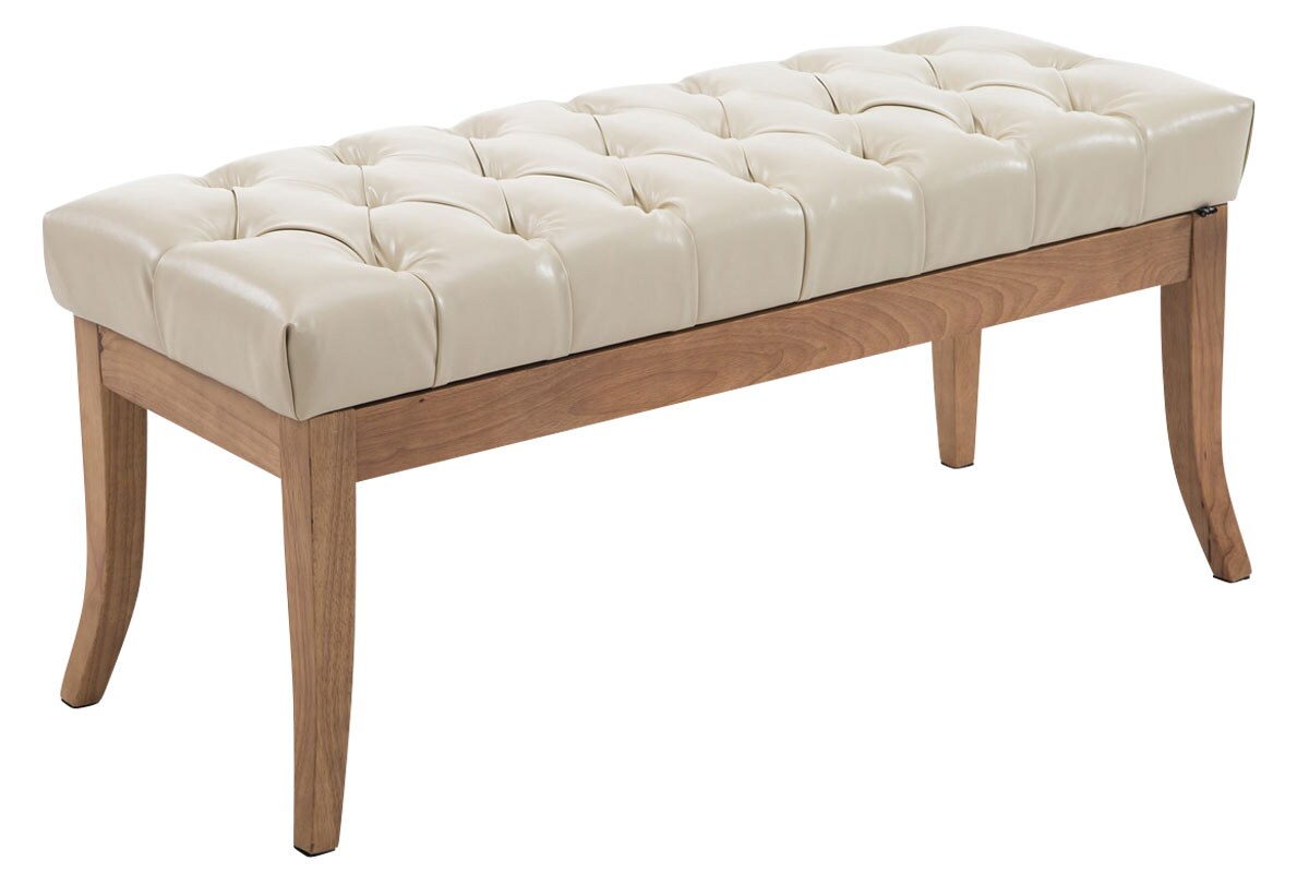 CLP Sitzbank Ramses Mit Polsterung Und Kunstlederbezug I Holzbank Mit 46 CM Sitzhöhe