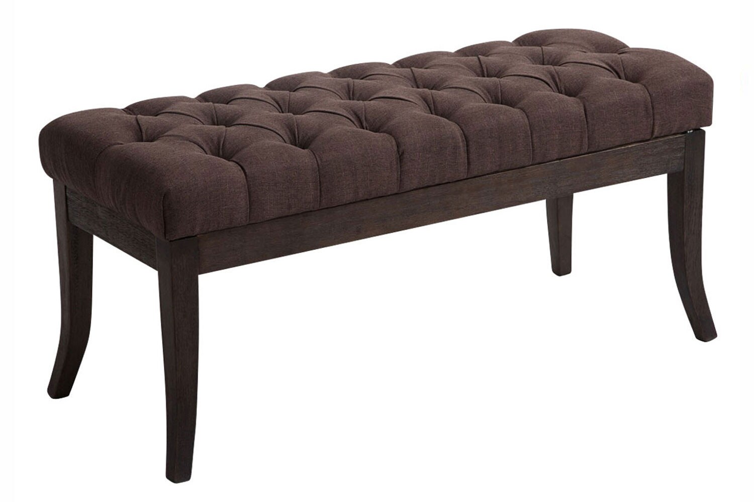 CLP Sitzbank Ramses mit hochwertiger Polsterung und Stoffbezug I Bank mit antik-dunklen Holzbeinen I Holzbank mit einer Sitzhöhe von: 46 cm
