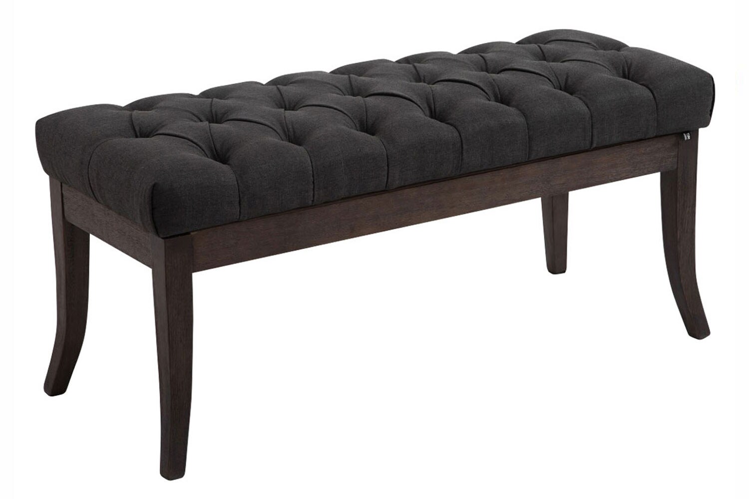 CLP Sitzbank Ramses mit hochwertiger Polsterung und Stoffbezug I Bank mit antik-dunklen Holzbeinen I Holzbank mit einer Sitzhöhe von: 46 cm