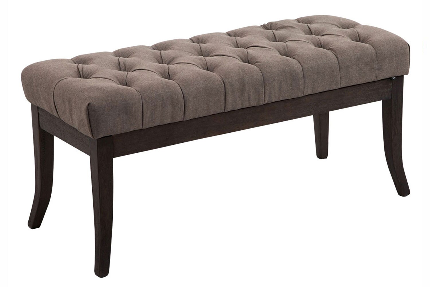 CLP Sitzbank Ramses mit hochwertiger Polsterung und Stoffbezug I Bank mit antik-dunklen Holzbeinen I Holzbank mit einer Sitzhöhe von: 46 cm