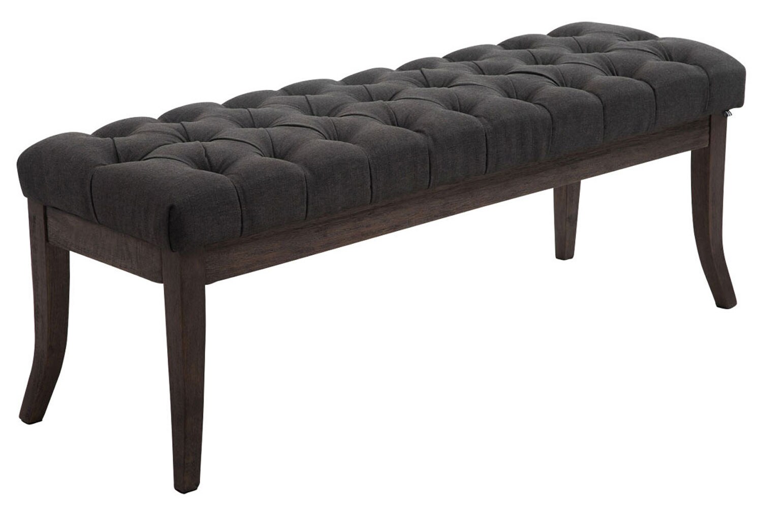 CLP Sitzbank Ramses mit hochwertiger Polsterung und Stoffbezug I Bank mit antik-dunklen Holzbeinen I Holzbank mit einer Sitzhöhe von: 46 cm