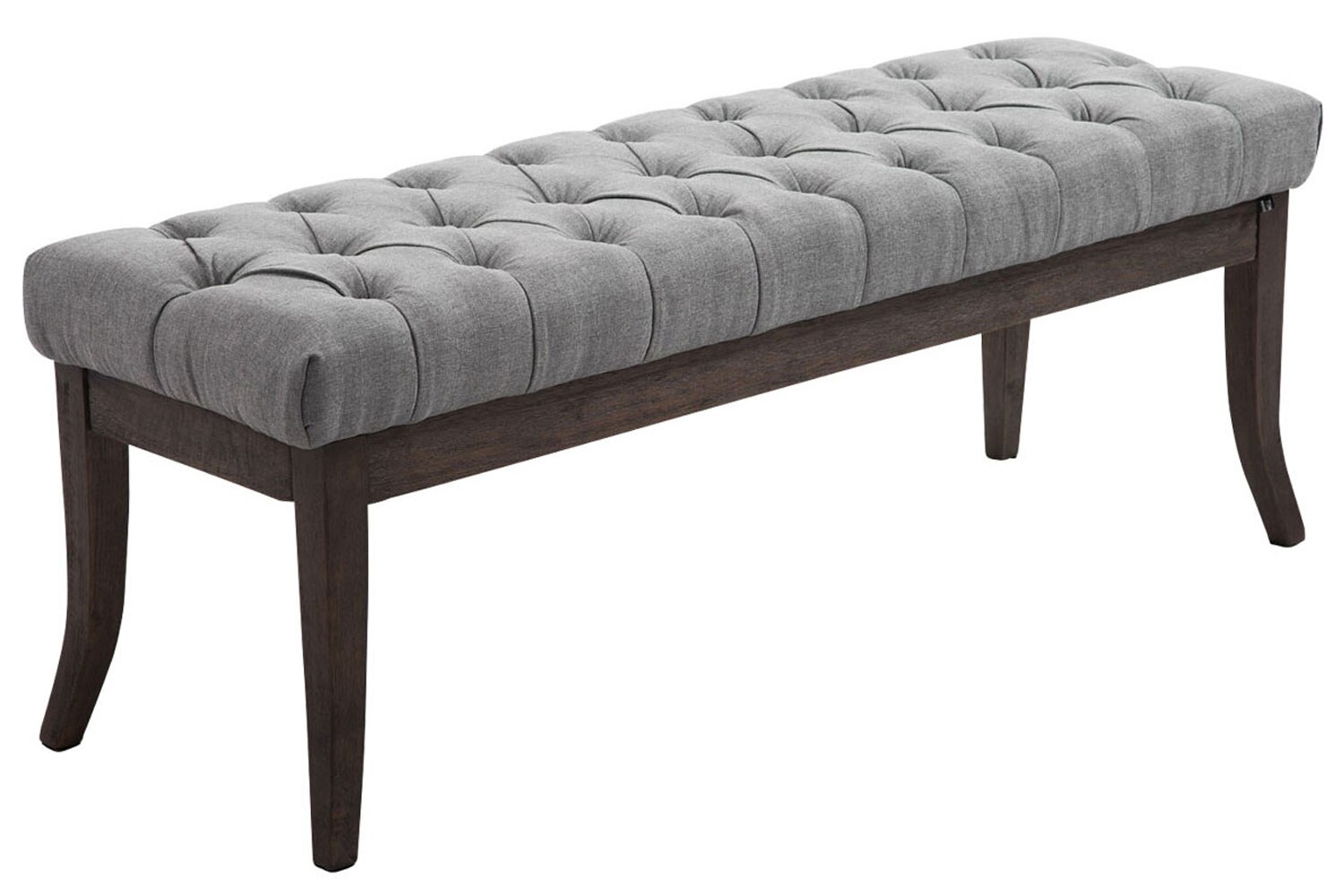 CLP Sitzbank Ramses mit hochwertiger Polsterung und Stoffbezug I Bank mit antik-dunklen Holzbeinen I Holzbank mit einer Sitzhöhe von: 46 cm