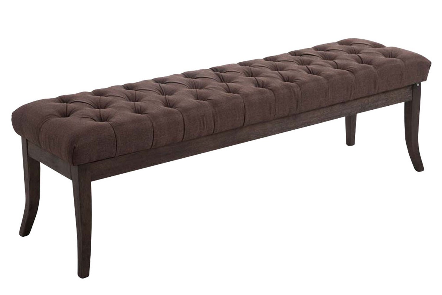 CLP Sitzbank Ramses mit hochwertiger Polsterung und Stoffbezug I Bank mit antik-dunklen Holzbeinen I Holzbank mit einer Sitzhöhe von: 46 cm