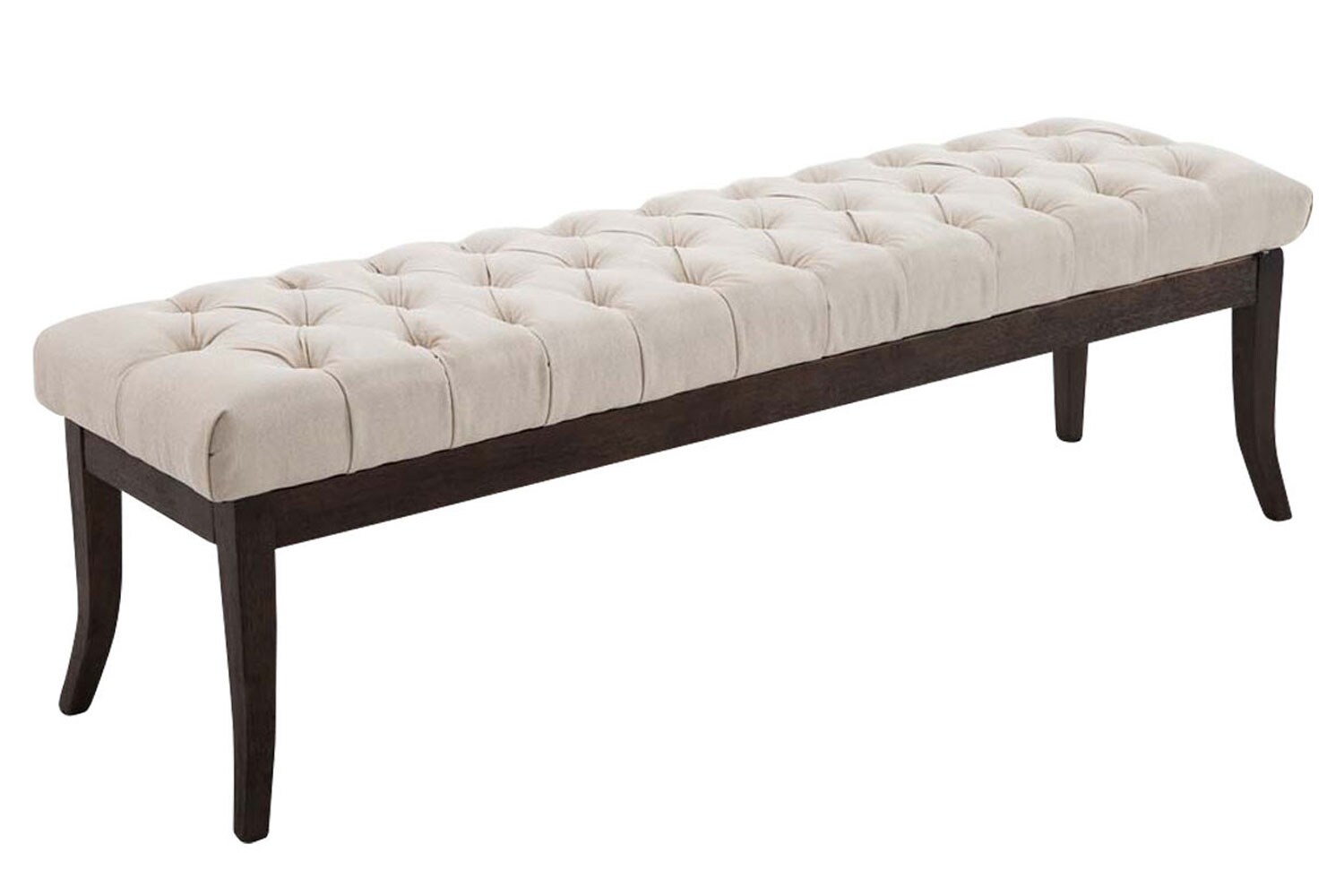 CLP Sitzbank Ramses mit hochwertiger Polsterung und Stoffbezug I Bank mit antik-dunklen Holzbeinen I Holzbank mit einer Sitzhöhe von: 46 cm