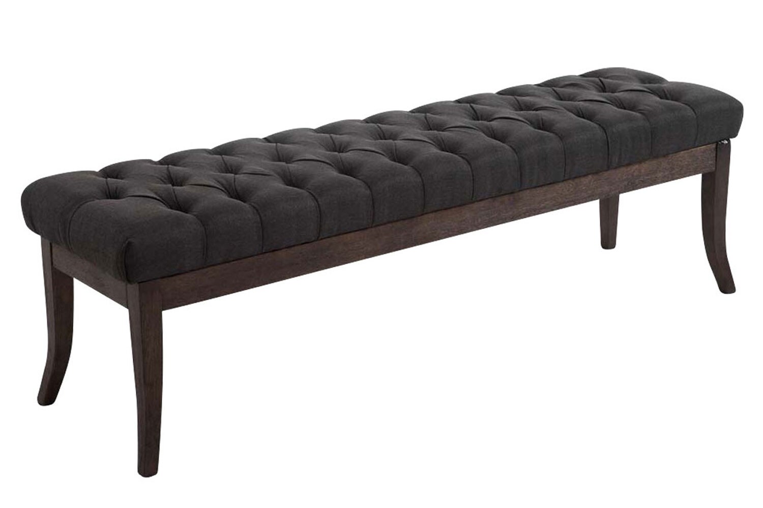 CLP Sitzbank Ramses mit hochwertiger Polsterung und Stoffbezug I Bank mit antik-dunklen Holzbeinen I Holzbank mit einer Sitzhöhe von: 46 cm
