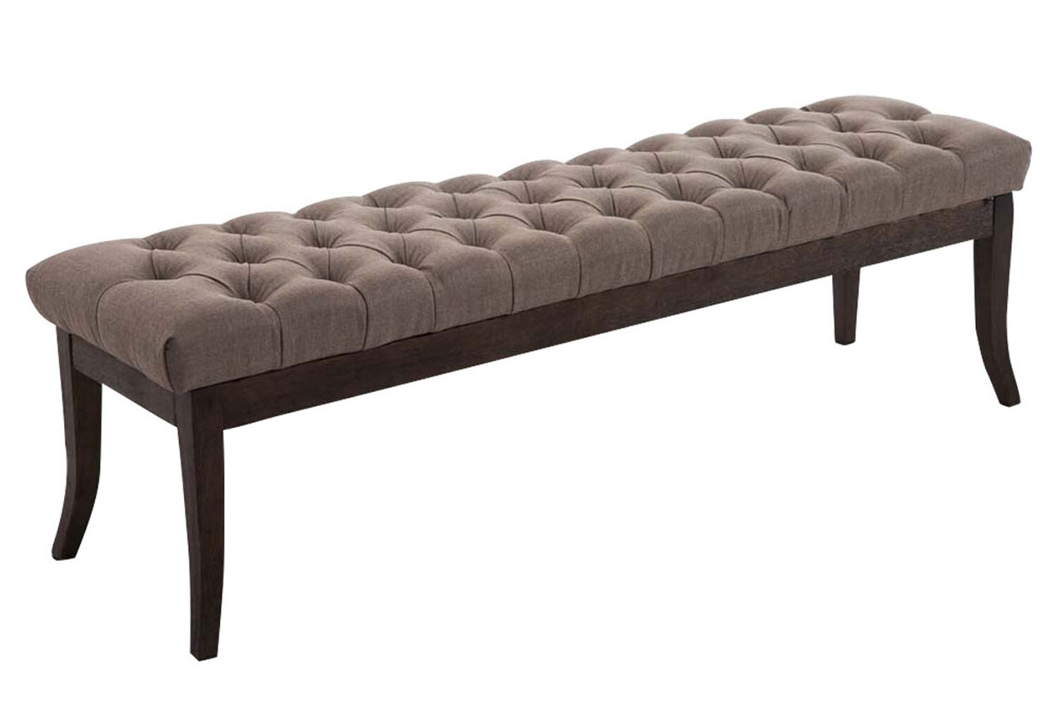 CLP Sitzbank Ramses mit hochwertiger Polsterung und Stoffbezug I Bank mit antik-dunklen Holzbeinen I Holzbank mit einer Sitzhöhe von: 46 cm