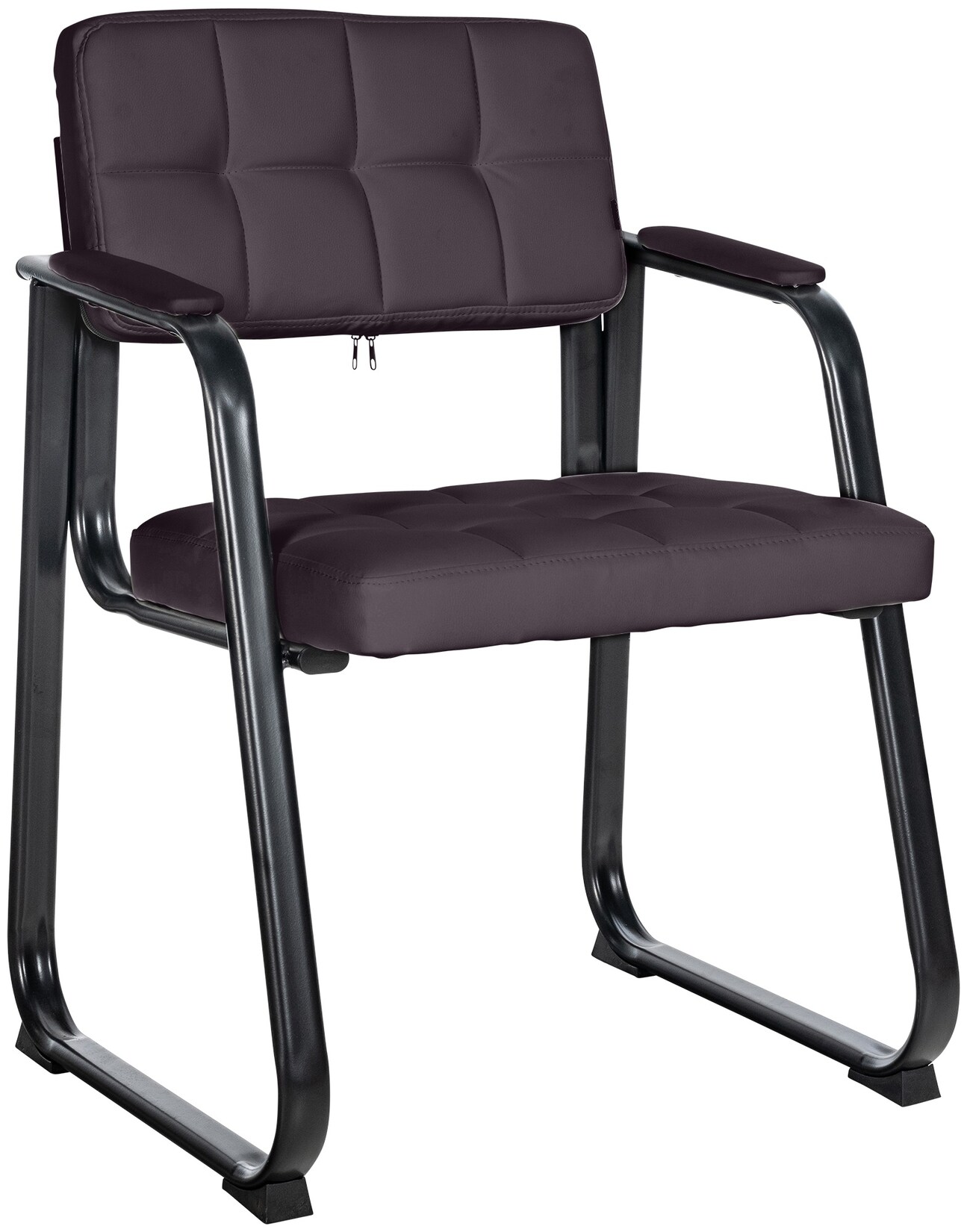 CLP Besucherstuhl gepolstert ergonomisch Canada, mit Armlehne und Stoffbezug, Metallgestell matt schwarz, bis 120 kg belastbar