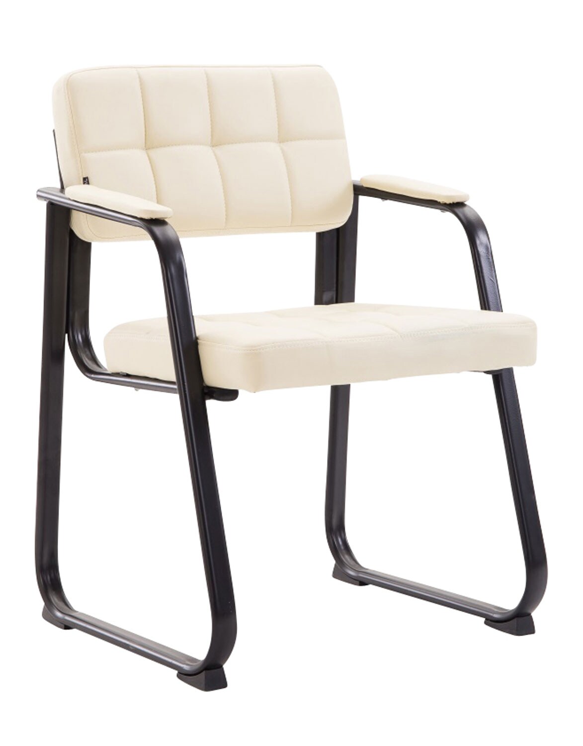 CLP Besucherstuhl gepolstert ergonomisch Canada, mit Armlehne und Stoffbezug, Metallgestell matt schwarz, bis 120 kg belastbar - Bild 1