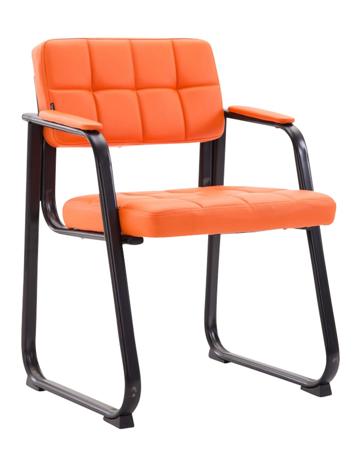 CLP Besucherstuhl gepolstert ergonomisch Canada, mit Armlehne und Stoffbezug, Metallgestell matt schwarz, bis 120 kg belastbar - Bild 1