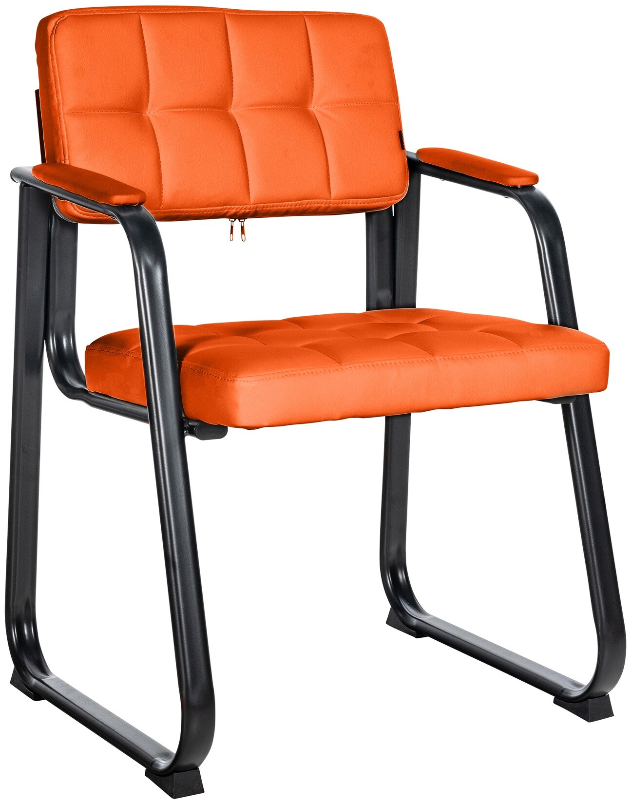 CLP Besucherstuhl gepolstert ergonomisch Canada, mit Armlehne und Stoffbezug, Metallgestell matt schwarz, bis 120 kg belastbar