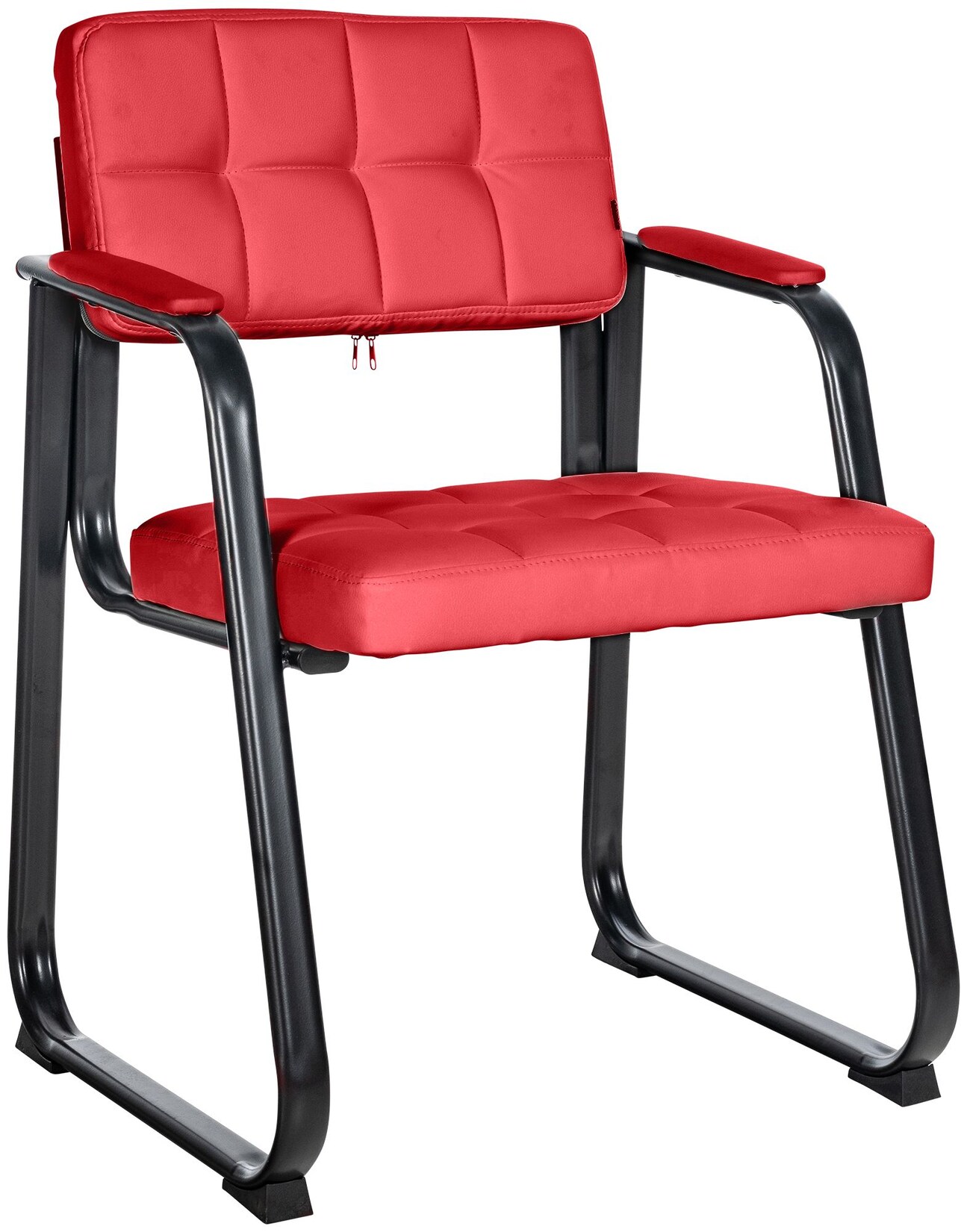 CLP Besucherstuhl gepolstert ergonomisch Canada, mit Armlehne und Stoffbezug, Metallgestell matt schwarz, bis 120 kg belastbar