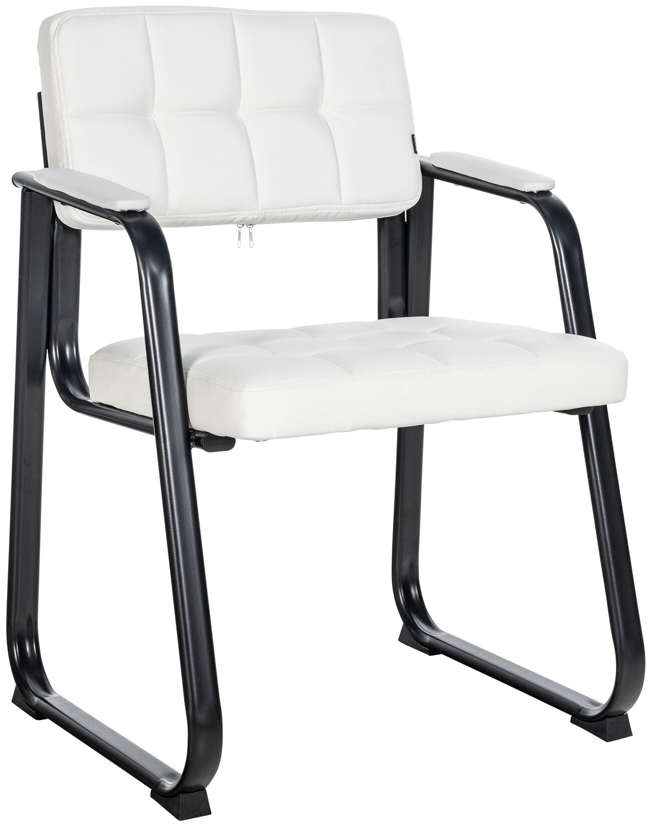 CLP Besucherstuhl gepolstert ergonomisch Canada, mit Armlehne und Stoffbezug, Metallgestell matt schwarz, bis 120 kg belastbar