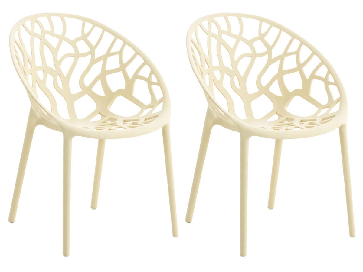 CLP Gartenstuhl 2er Set, stapelbar und wetterfest, modern mit nicht verstellbaren Armlehnen, Gestell Kunststoff, Hope - Bild 1