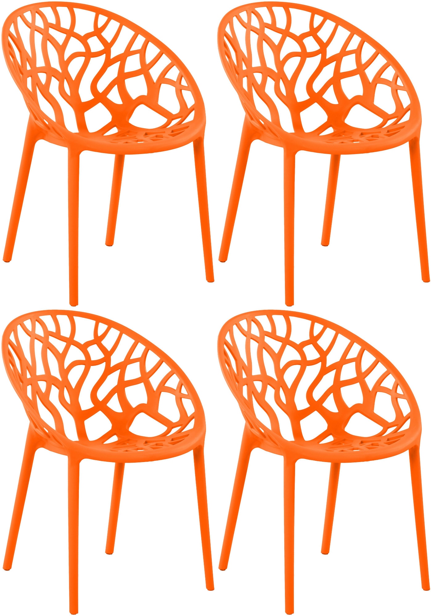 CLP Gartenstuhl 4er Set, stapelbar und wetterfest, modern mit nicht verstellbaren Armlehnen, Gestell Kunststoff, Hope - Bild 1