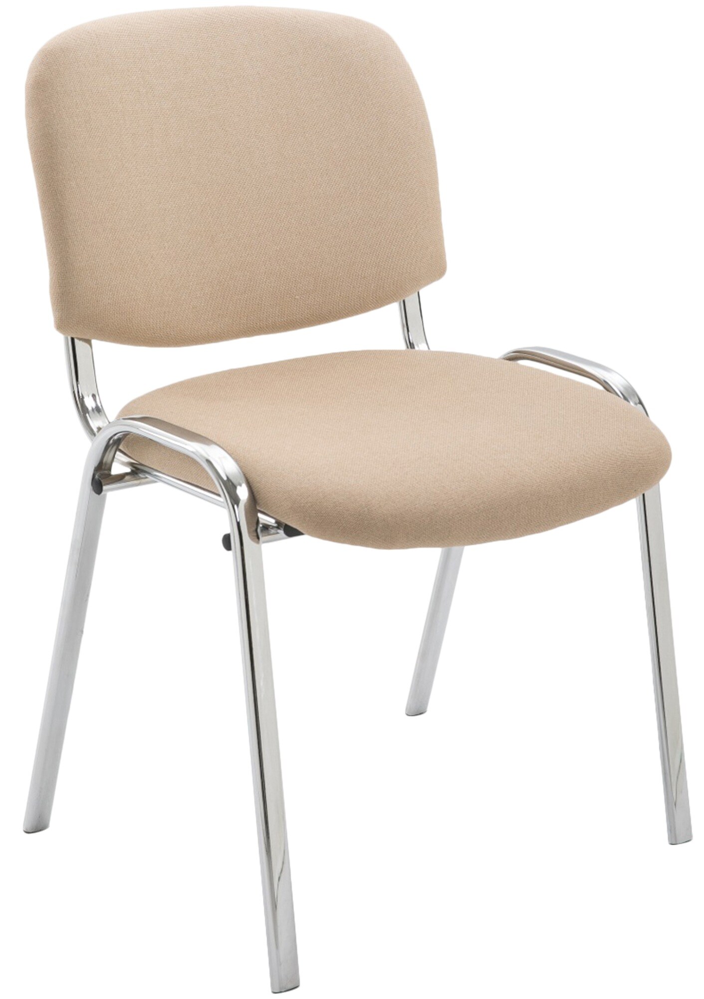 CLP Konferenzstuhl KEN CHROM mit hochwertiger Polsterung und Stoffbezug I Stapelstuhl mit robustem Metallgestell in Chromoptik - Bild 1