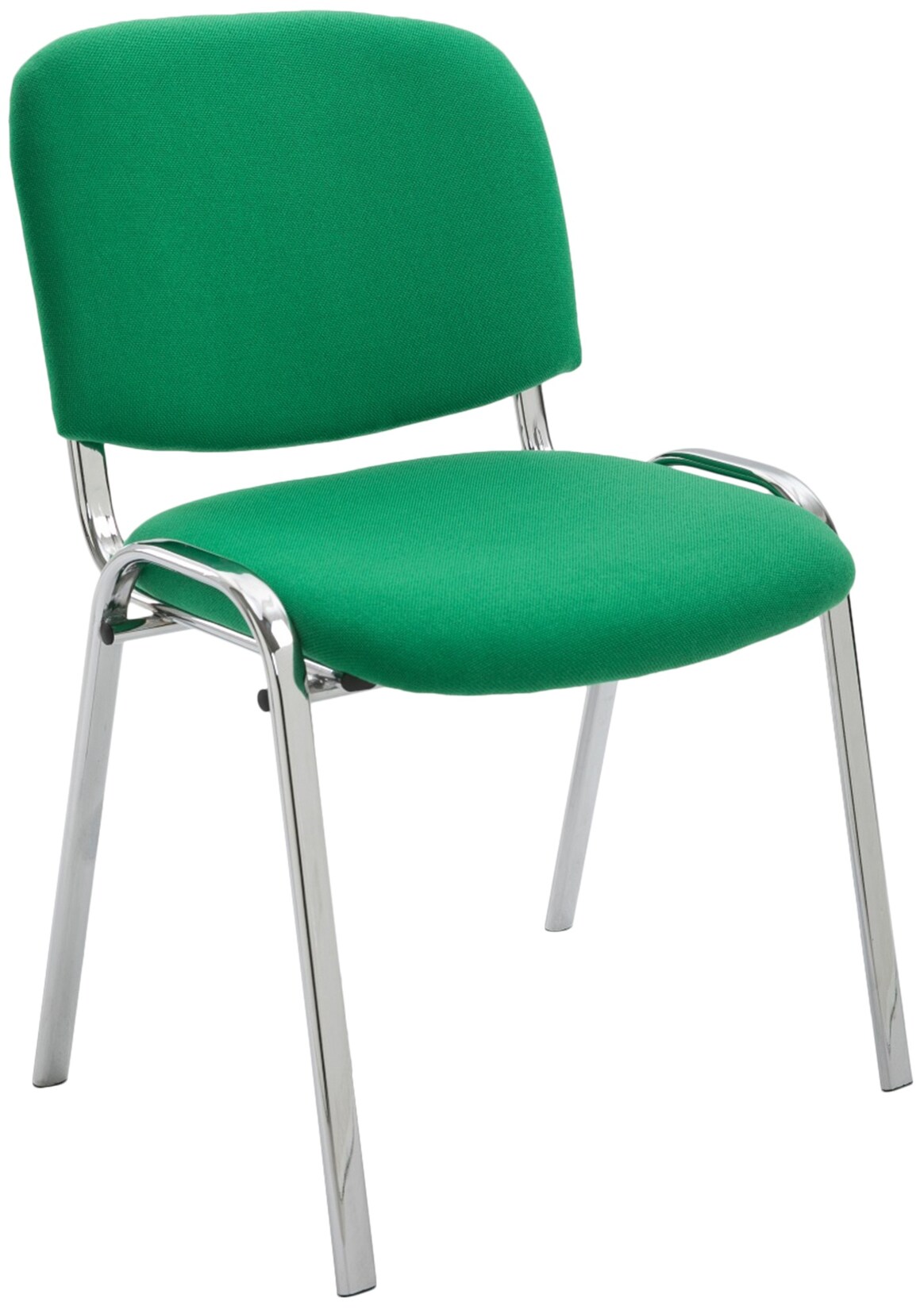 CLP Konferenzstuhl KEN CHROM mit hochwertiger Polsterung und Stoffbezug I Stapelstuhl mit robustem Metallgestell in Chromoptik