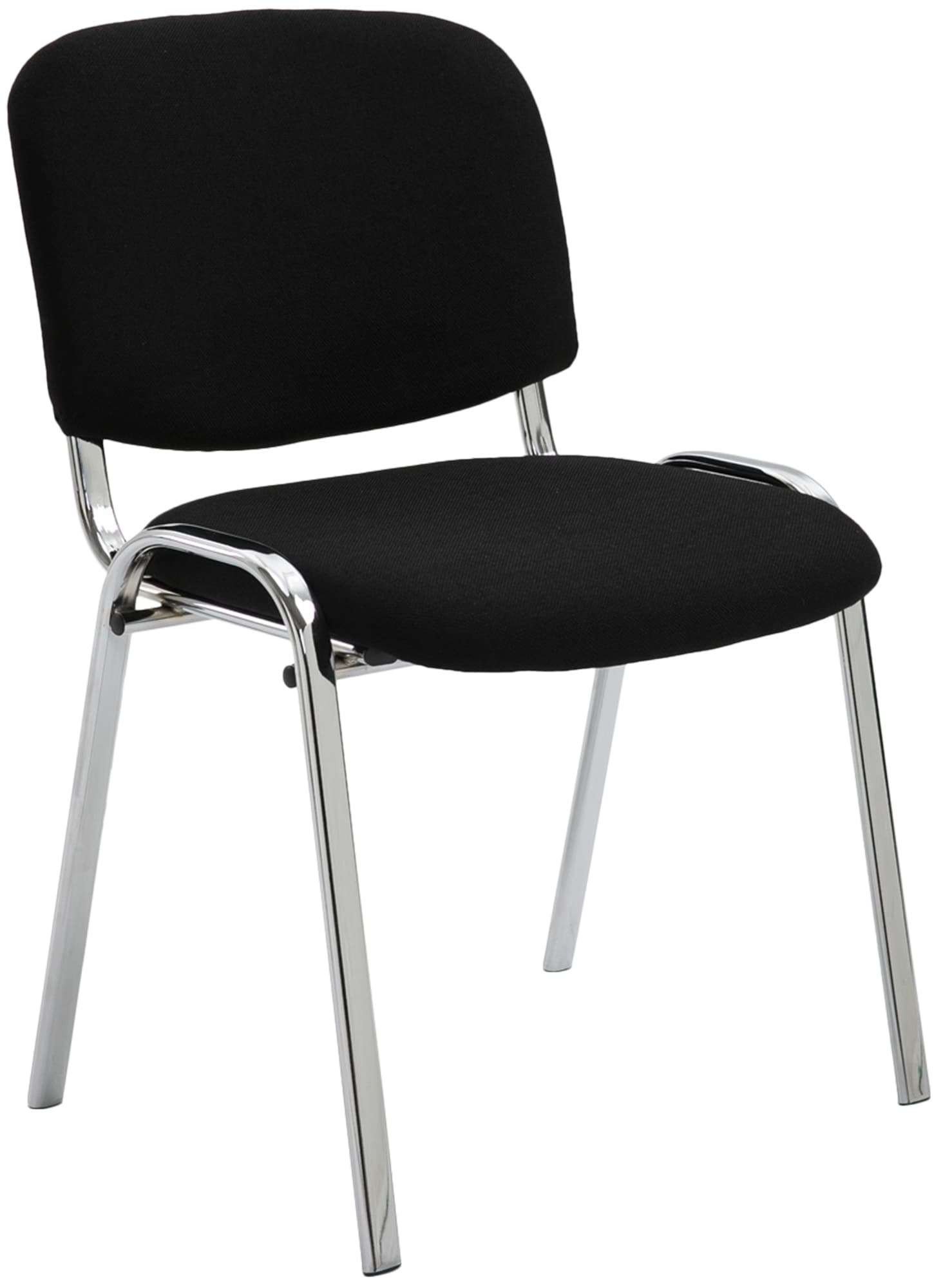 CLP Konferenzstuhl KEN CHROM mit hochwertiger Polsterung und Stoffbezug I Stapelstuhl mit robustem Metallgestell in Chromoptik - Bild 1