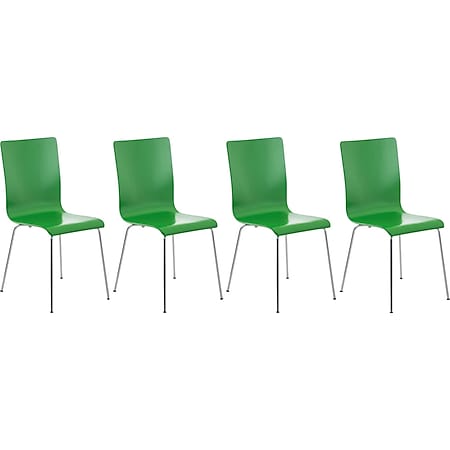 CLP 4er-Set  Wartezimmerstuhl PEPE mit ergonomisch geformten Holzsitz und Metallgestell I 4x Konferenzstuhl | In verschiedenen Farben erhältlich - Bild 1