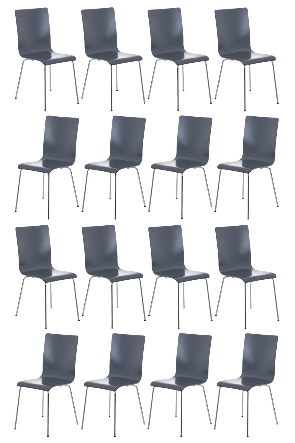 CLP 16er Set Besucherstuhl Pepe Farbe: grau