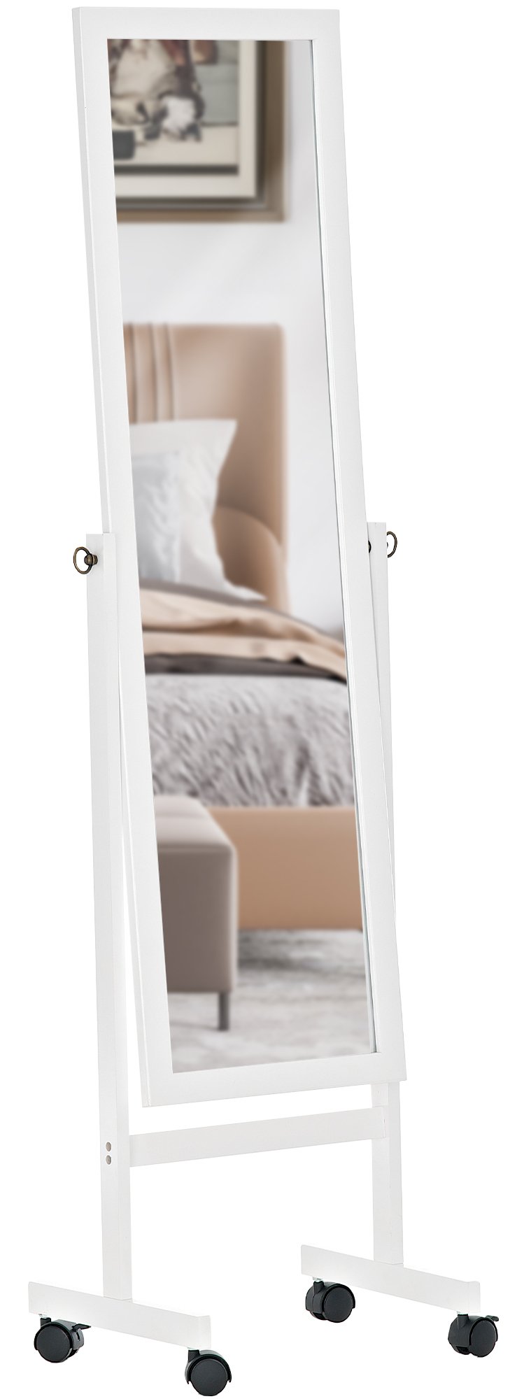 CLP Standspiegel Yolanda I Ganzk&ouml;rper-Spiegel Mit Holz-Rahmen I Mit Lauf-Rollen - Bild 1