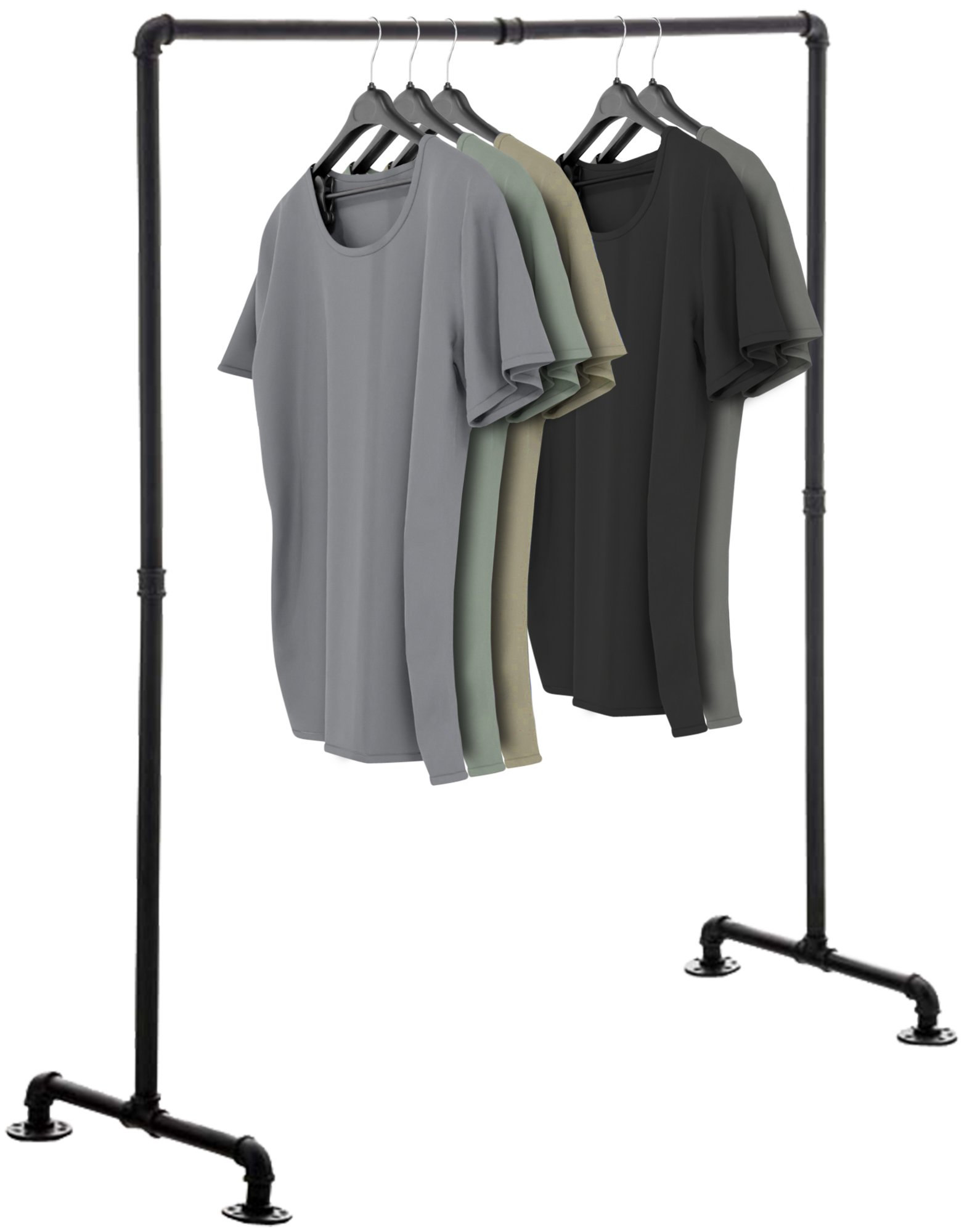 CLP Kleiderst&auml;nder JERSEY aus Metall im angesagten Industrial Design | H&ouml;he ca. 150 cm | Breite 120-150 cm - Bild 1