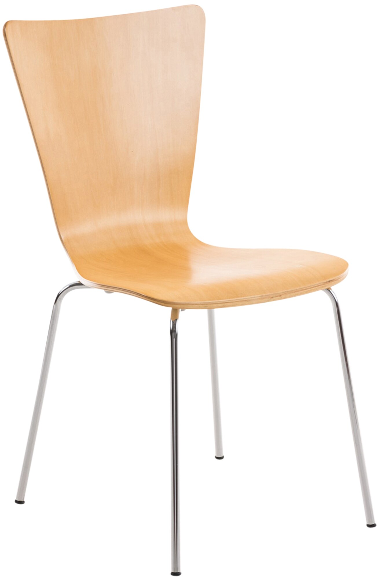 CLP Stapelstuhl Aaron I Ergonomisch Geformter Konferenzstuhl Mit Holzsitz I Platzsparender Besucherstuhl Mit Bodenschonern - Bild 1