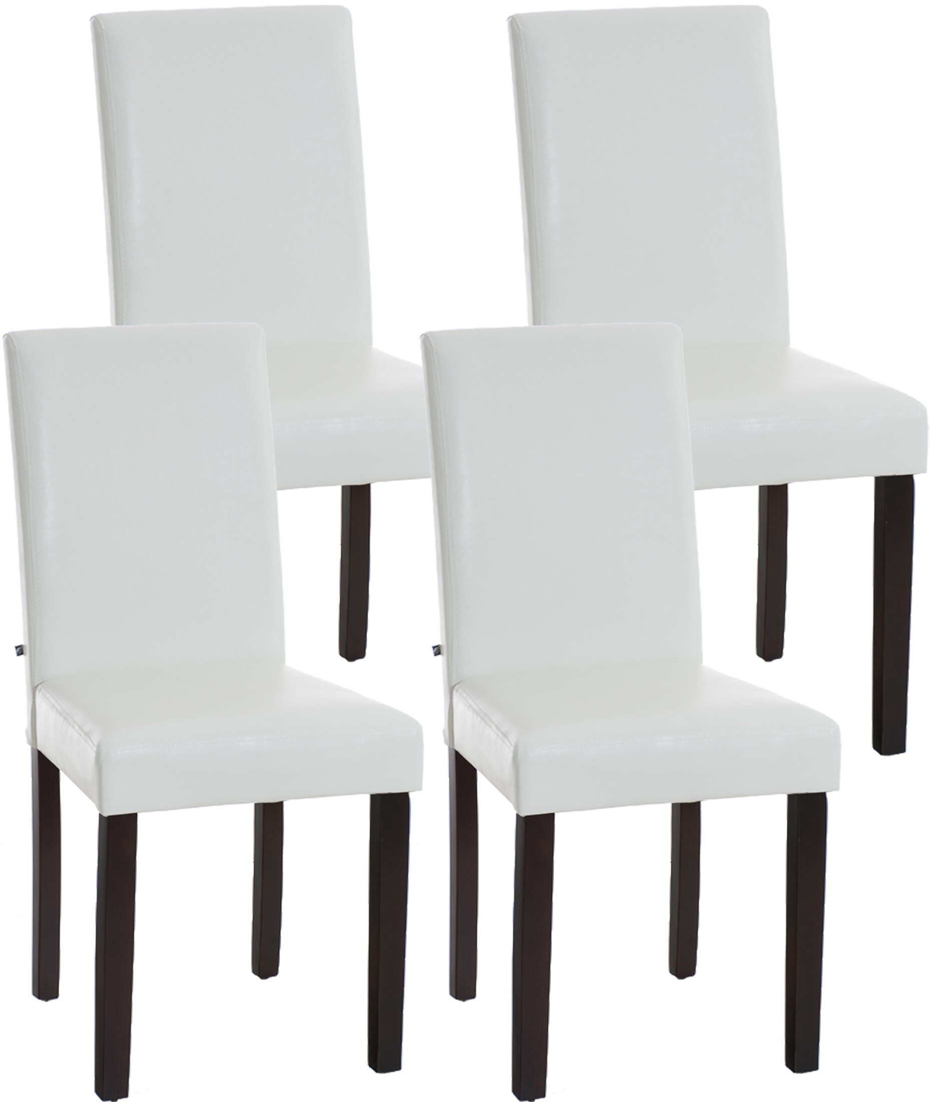 CLP 4er Set Esszimmerstuhl Ina Mit Kunstlederbezug I Polsterstuhl Mit Holzgestell I K&uuml;chenstuhl Mit Bodenschonern - Bild 1