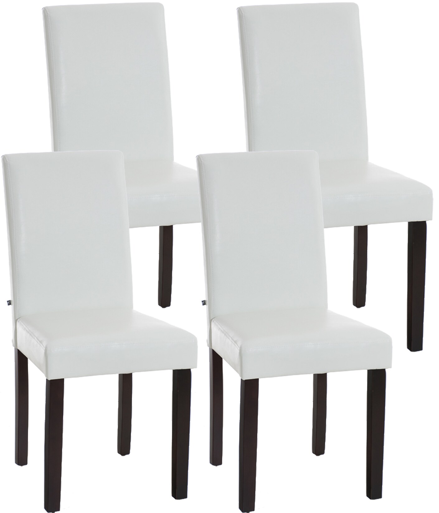 CLP 4er Set Esszimmerstuhl Ina Mit Kunstlederbezug I Polsterstuhl Mit Holzgestell I Küchenstuhl Mit Bodenschonern | 04251152626051