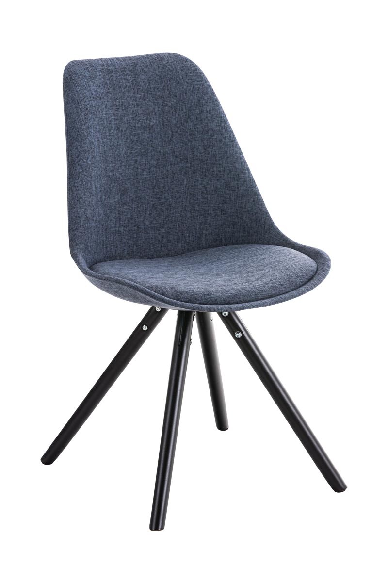 CLP Retrostuhl PEGLEG mit Stoffbezug I Gepolsterter Schalenstuhl mit Holzbeinen und einer Sitzhöhe 46 cm | 04251152628079
