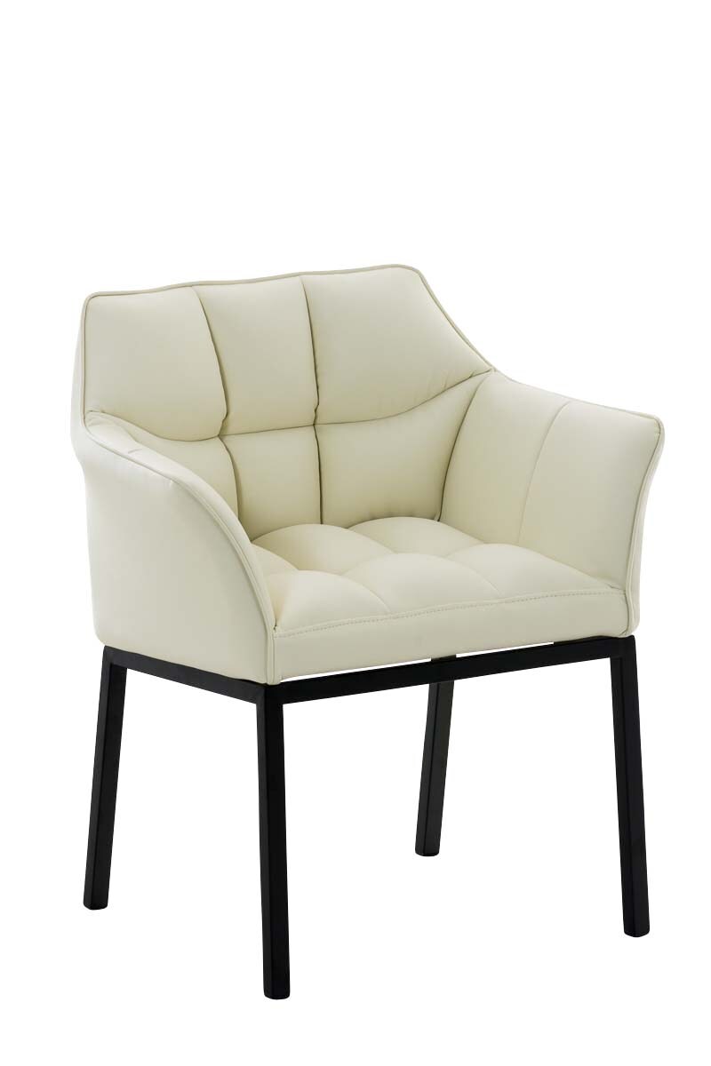 CLP Loungesessel OCTAVIA mit Kunstlederbezug I Polsterstuhl mit Armlehnen und Gestell aus Edelstahl / Metall I In vielen Farben erh&auml;ltlich - Bild 1