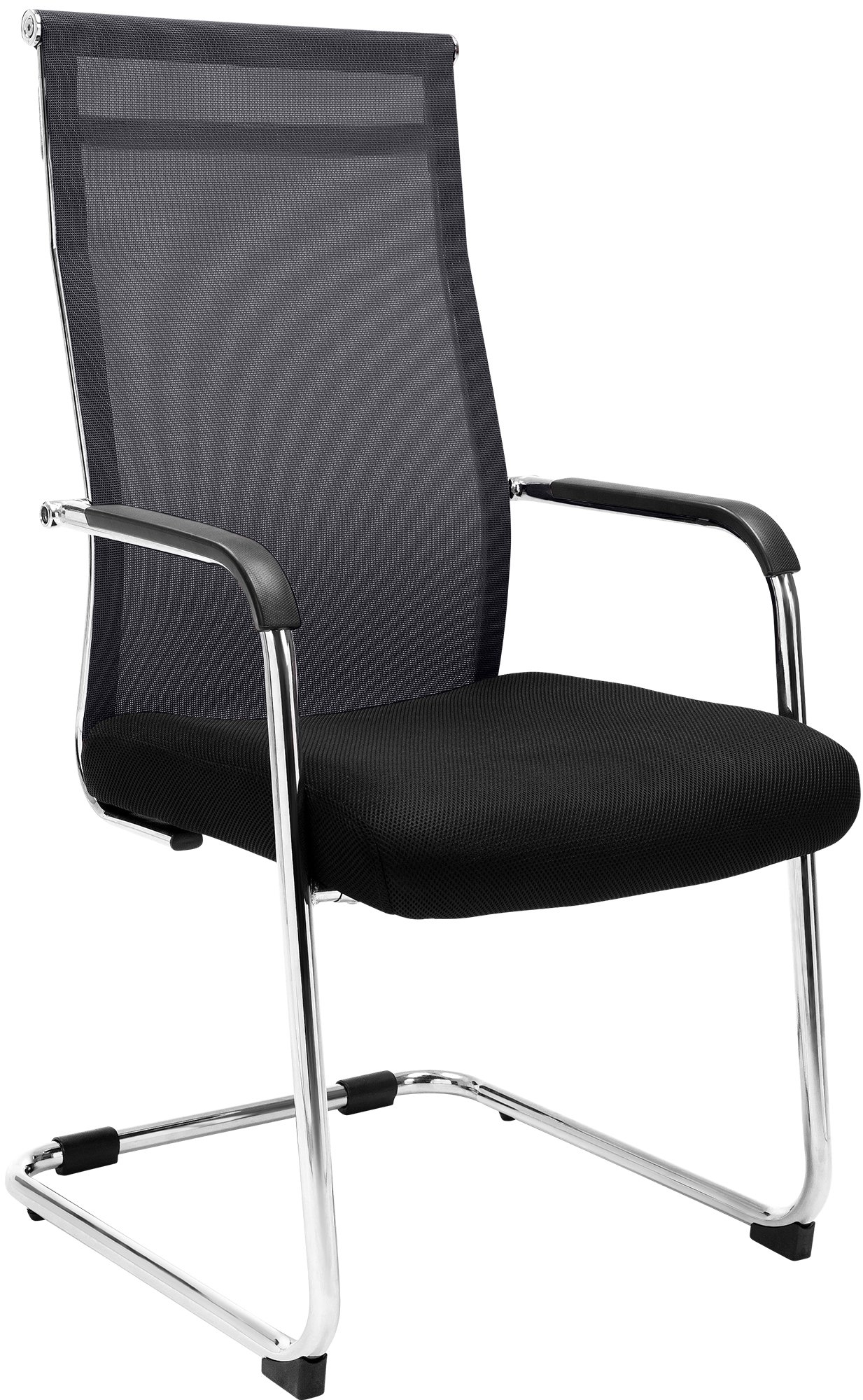 CLP Freischwinger Brenda I Besucherstuhl Mit Stoff-Bezug I R&uuml;ckenlehne Mit Netz-Bezug - Bild 1