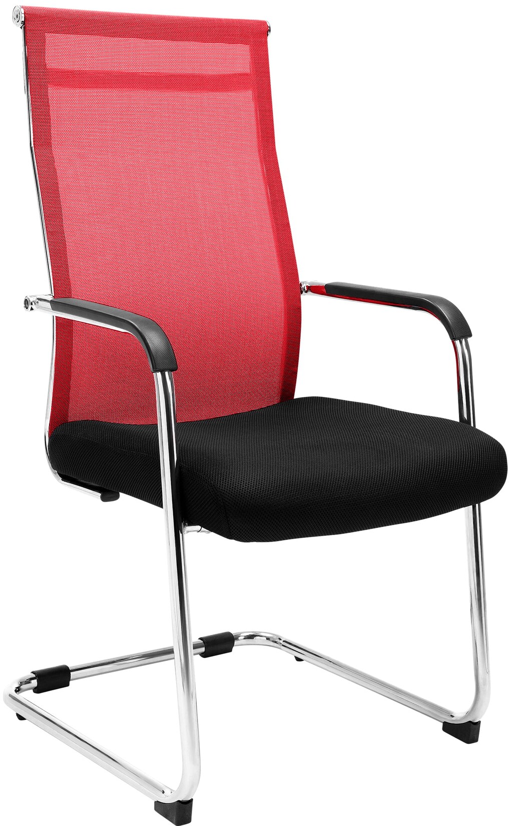 CLP Freischwinger Brenda I Besucherstuhl Mit Stoff-Bezug I Rückenlehne Mit Netz-Bezug | 04251152650636