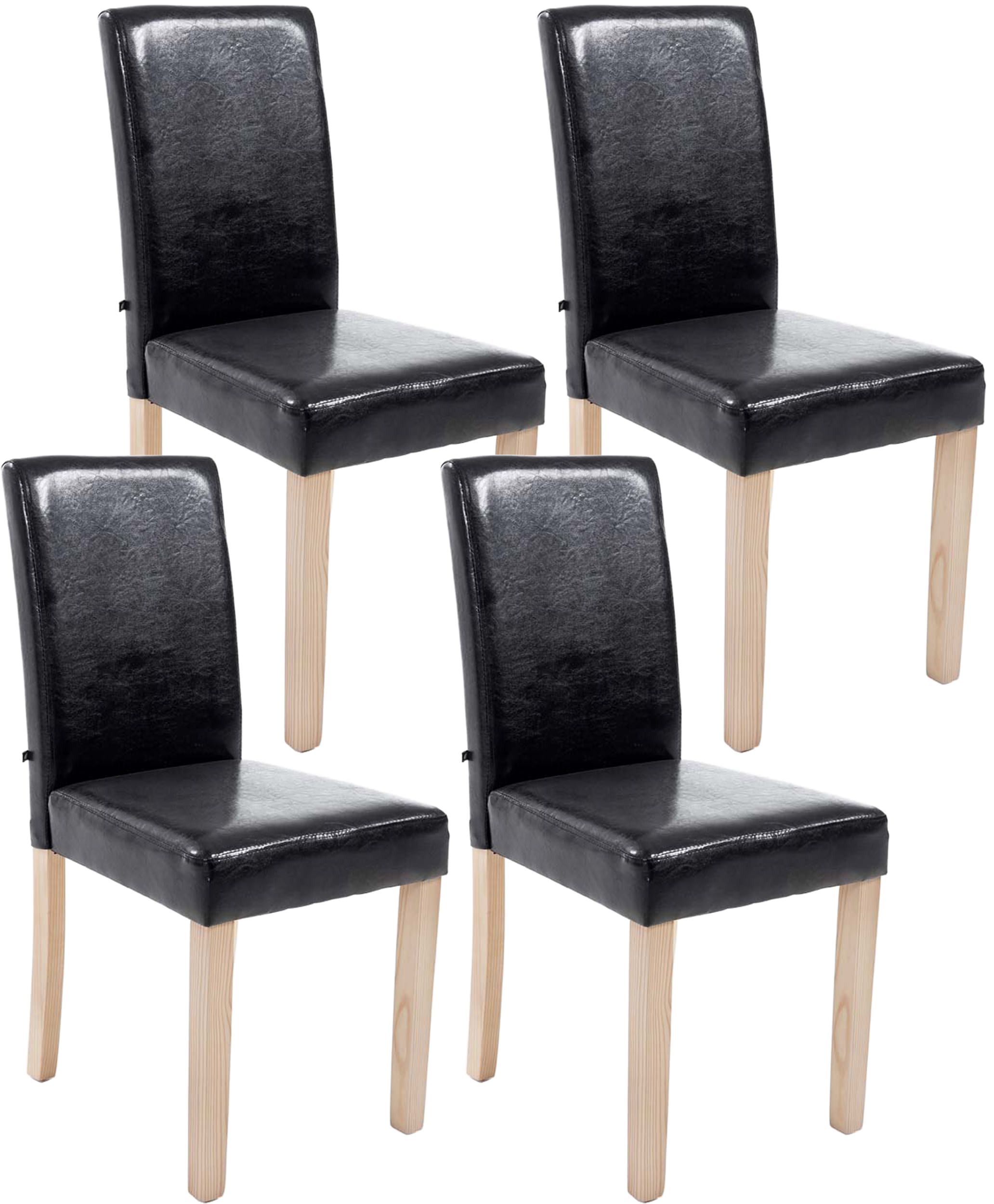 CLP 4er Set Esszimmerstuhl Ina Mit Kunstlederbezug I Polsterstuhl Mit Holzgestell I K&uuml;chenstuhl Mit Bodenschonern - Bild 1