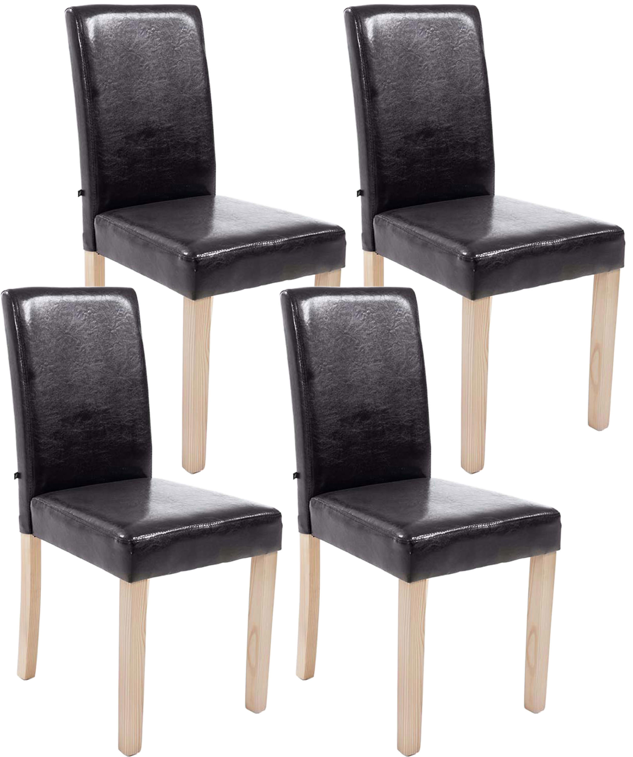CLP 4er Set Esszimmerstuhl Ina Mit Kunstlederbezug I Polsterstuhl Mit Holzgestell I K&uuml;chenstuhl Mit Bodenschonern - Bild 1