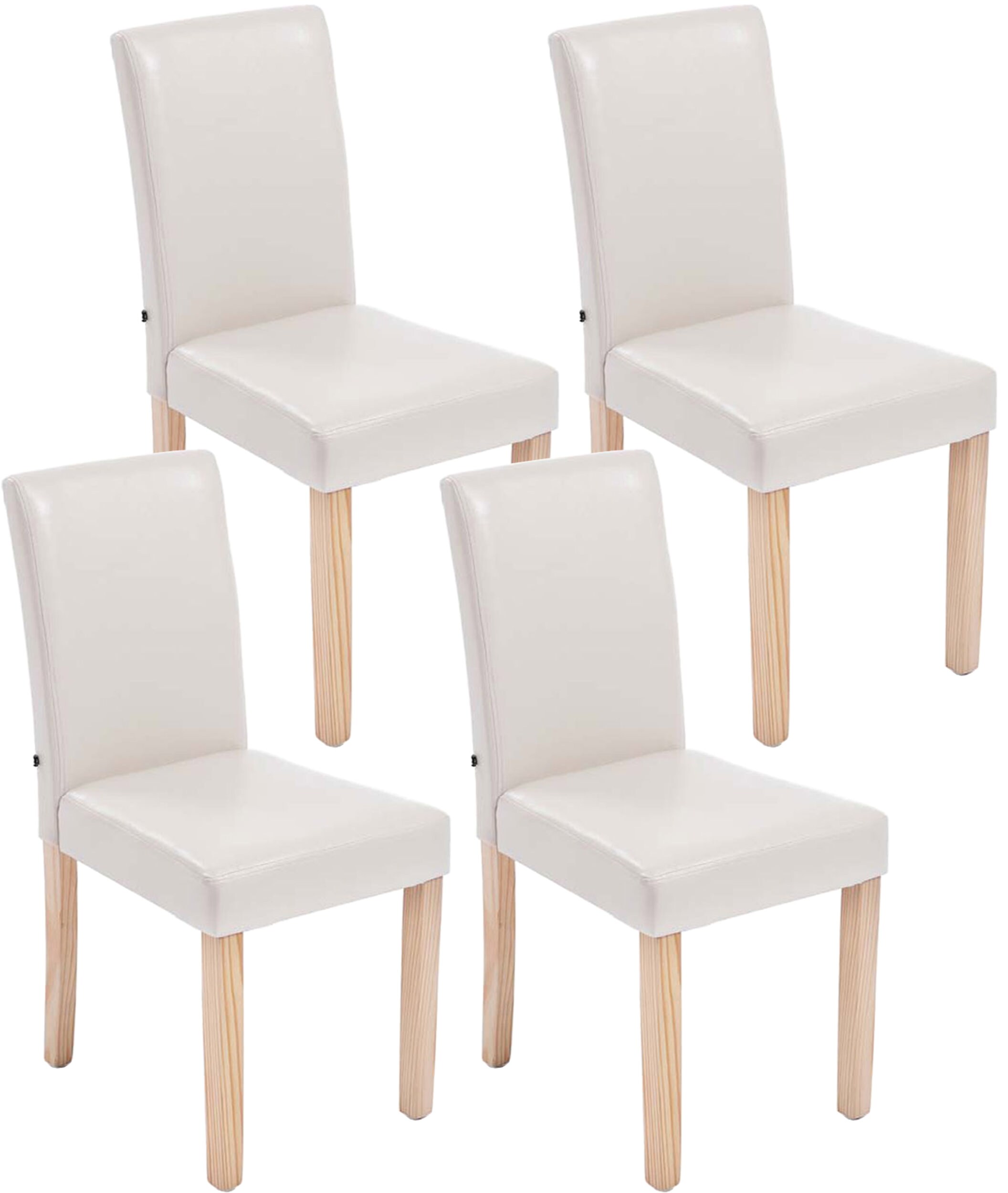 CLP 4er Set Esszimmerstuhl Ina Mit Kunstlederbezug I Polsterstuhl Mit Holzgestell I K&uuml;chenstuhl Mit Bodenschonern - Bild 1