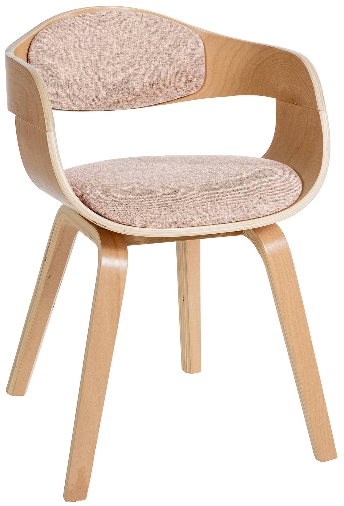 CLP Esszimmerstuhl ergonomisch Kingston,Lehnstuhl mit umlaufender Rückenlehne, Holzgestell belastbar bis 150 kg
