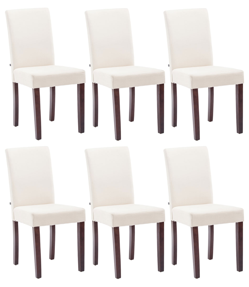 CLP 6er Set Esszimmerstuhl Ina Mit Stoffbezug I Polsterstuhl Mit Holzgestell I K&uuml;chenstuhl Mit Bodenschonern - Bild 1