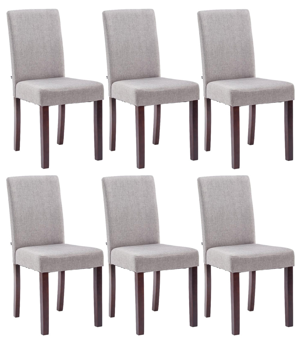 CLP 6er Set Esszimmerstuhl Ina Mit Stoffbezug I Polsterstuhl Mit Holzgestell I K&uuml;chenstuhl Mit Bodenschonern - Bild 1