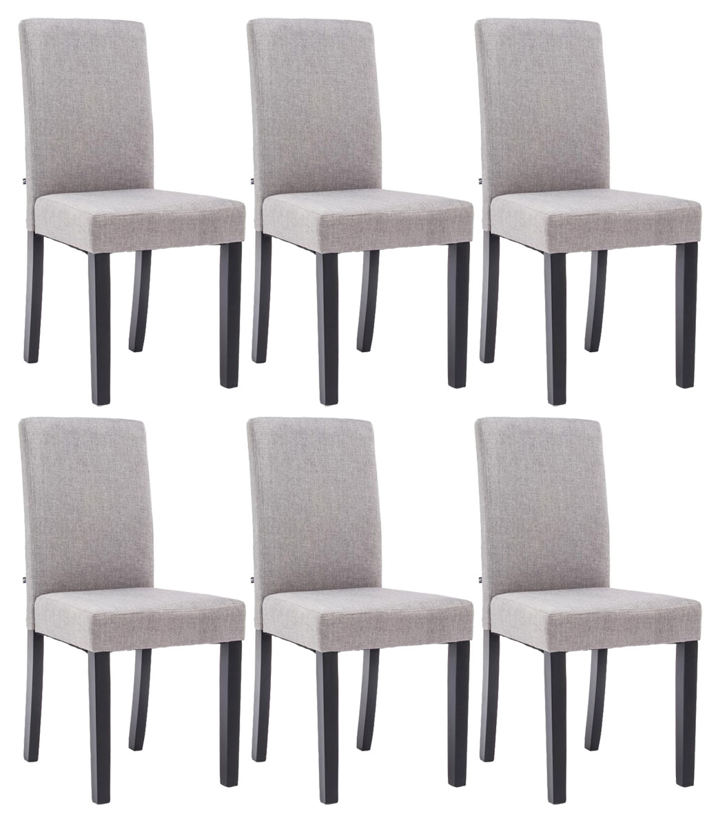 CLP 6er Set Esszimmerstuhl Ina Mit Stoffbezug I Polsterstuhl Mit Holzgestell I K&uuml;chenstuhl Mit Bodenschonern - Bild 1