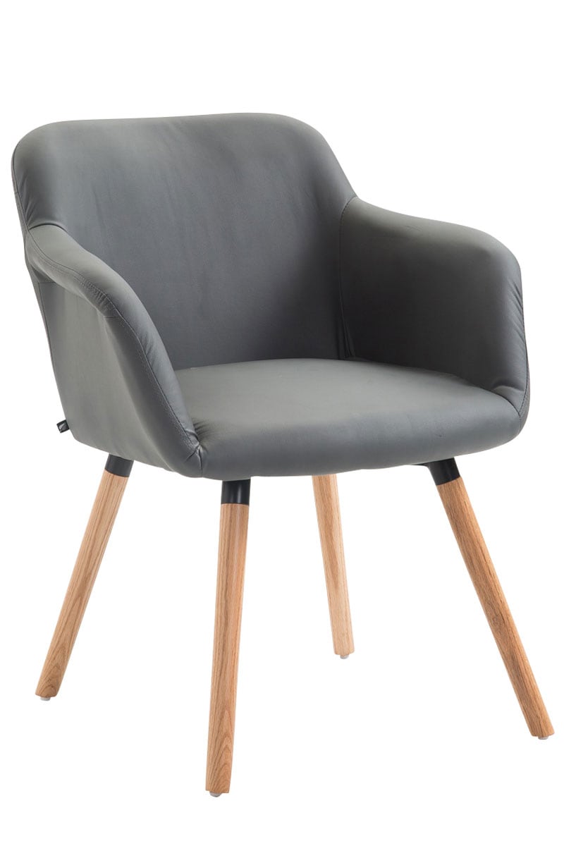 CLP Esszimmerstuhl DEBBIE mit Kunstlederbezug und sesself&ouml;rmigem gepolstertem Sitz I Retrostuhl mit Armlehne - Bild 1